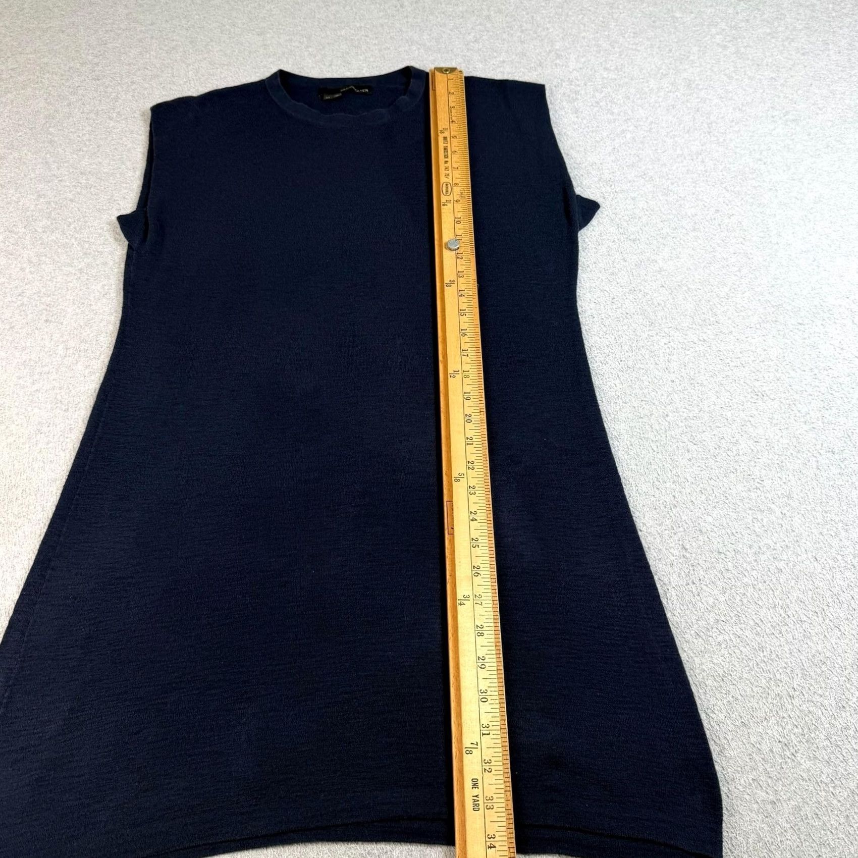 Vintage 360SWEATER Dress Women M Blue Knit Cap Sleeve Tunic Crew Neck Sleeveless Lightweight Casual Knit Blouse 100% Cotton Short Dress Size M / US 6-8 / IT 42-44 - 5 Thumbnail