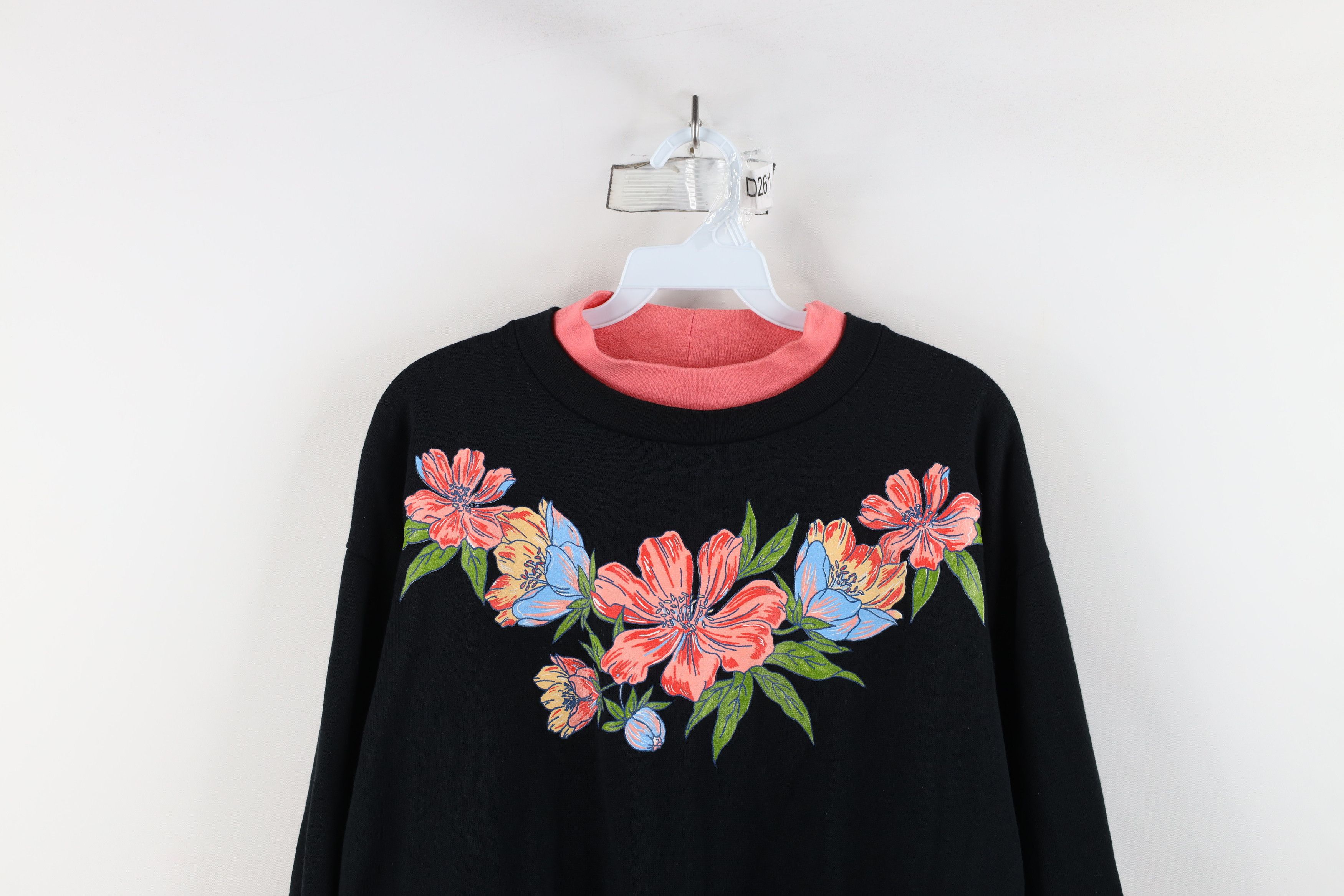 Vintage Vintage 90s Streetwear Flower Floral Layered Sweatshirt Size L / US 10 / IT 46 - 2 Thumbnail