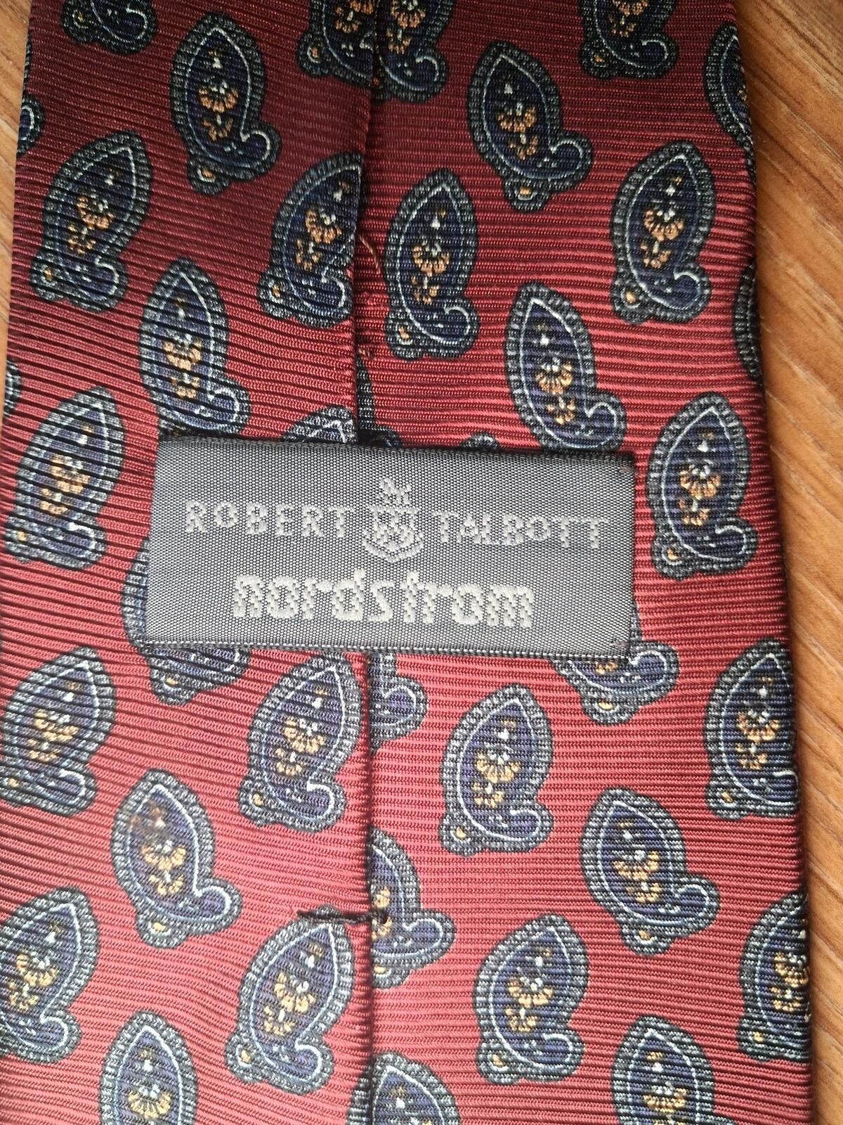 Robert Talbott Robert Talbott Silk Tie Burgundy Paisley Handmade USA Wide Size ONE SIZE - 2 Thumbnail