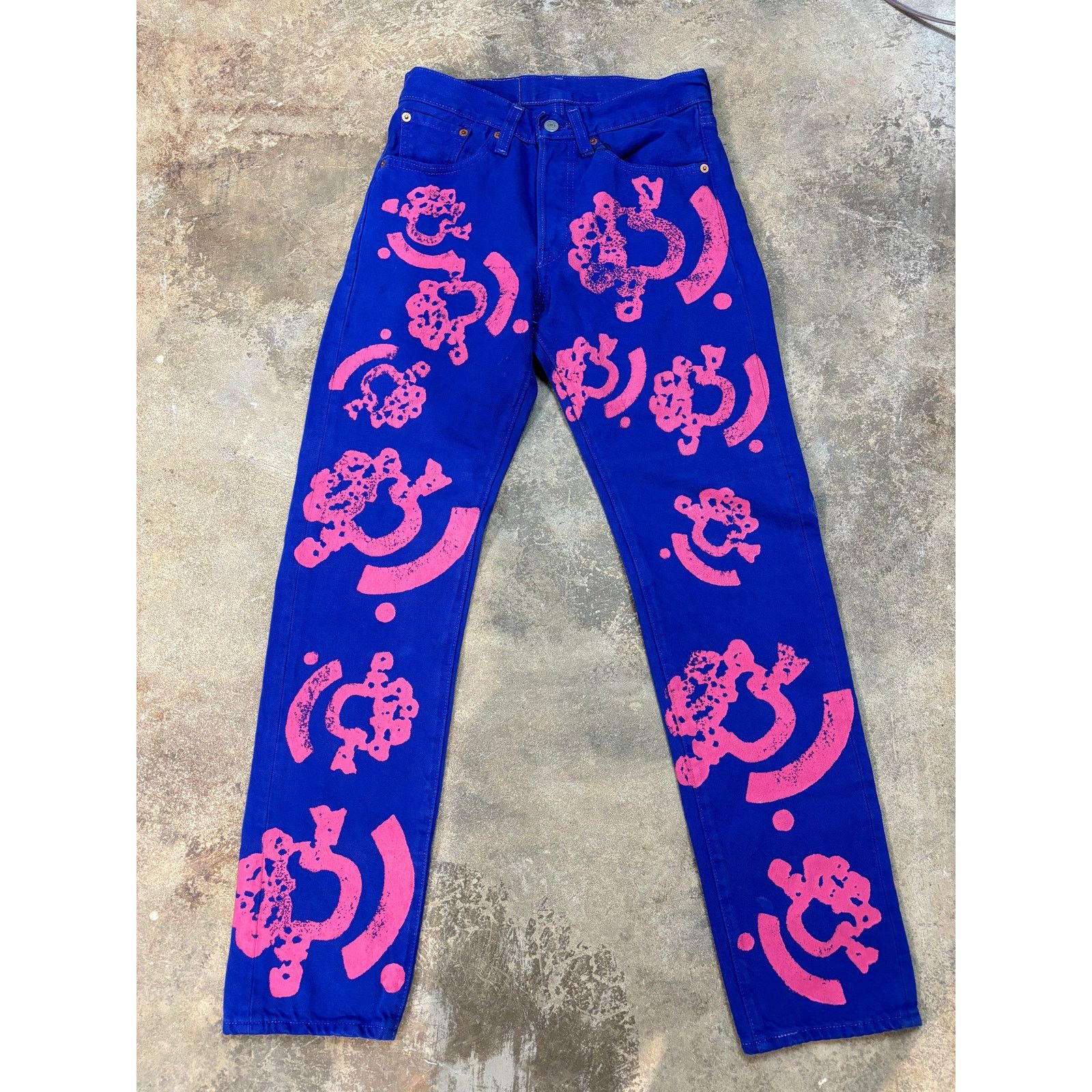 DENIM TEARS Denim Tears BSTROY Jeans Navy Pink Used 27 Size US 27 - 1 Thumbnail