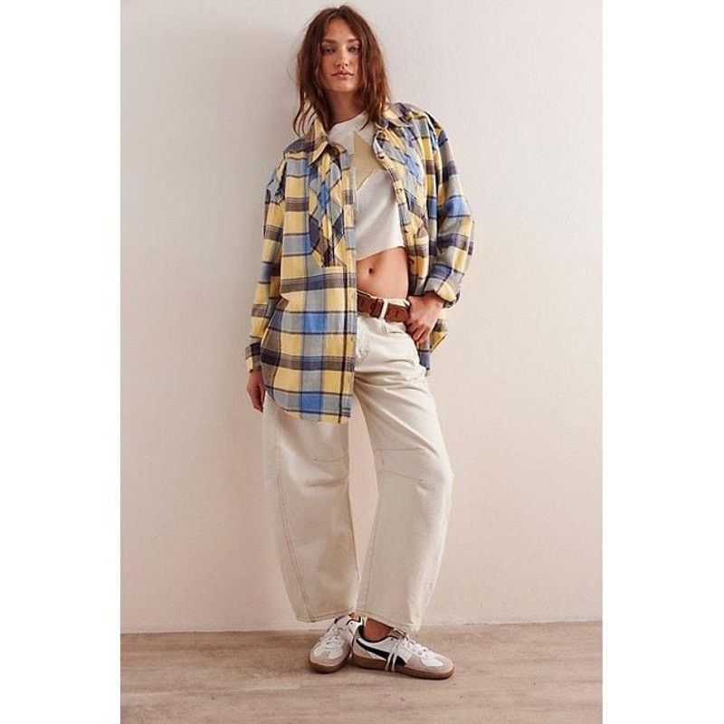 Free People New FREE PEOPLE We The Free Layla Plaid Button Down Shirt XS Size XS / US 0-2 / IT 36-38 - 2 Thumbnail