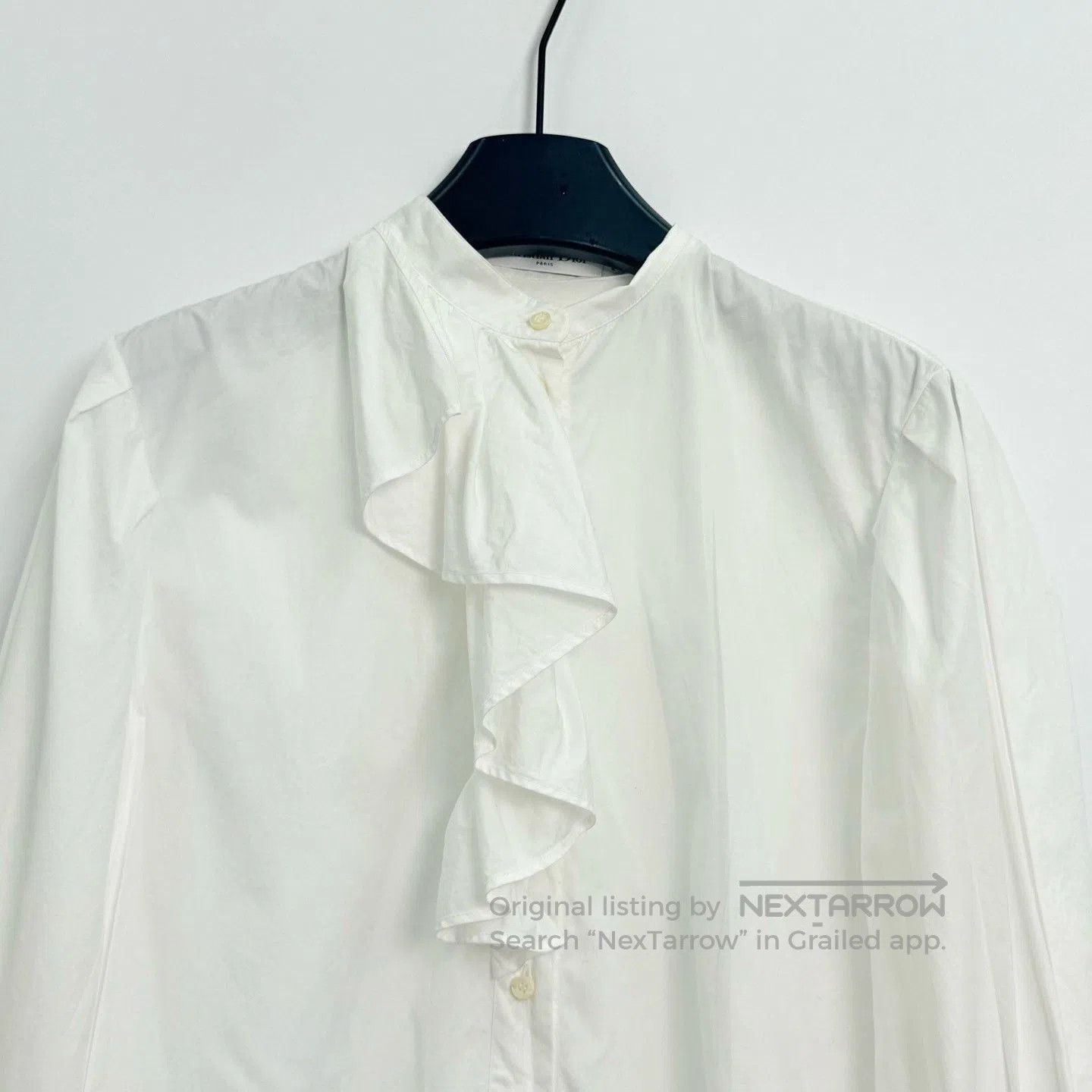Dior Dior Solid Cotton Pleated Collar Shirt. Size XS / US 0-2 / IT 36-38 - 2 Thumbnail