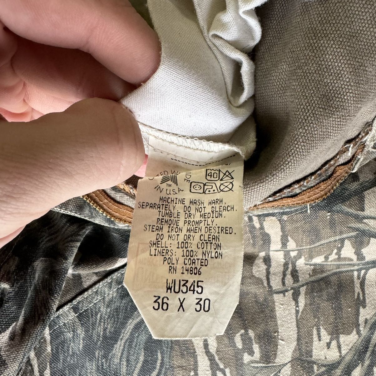 Carhartt × Mossy Oaks × Vintage RARE VINTAGE 1980s CARHARTT MOSSY OAKS TREE CAMO PANTS Size US 36 / EU 52 - 11 Thumbnail