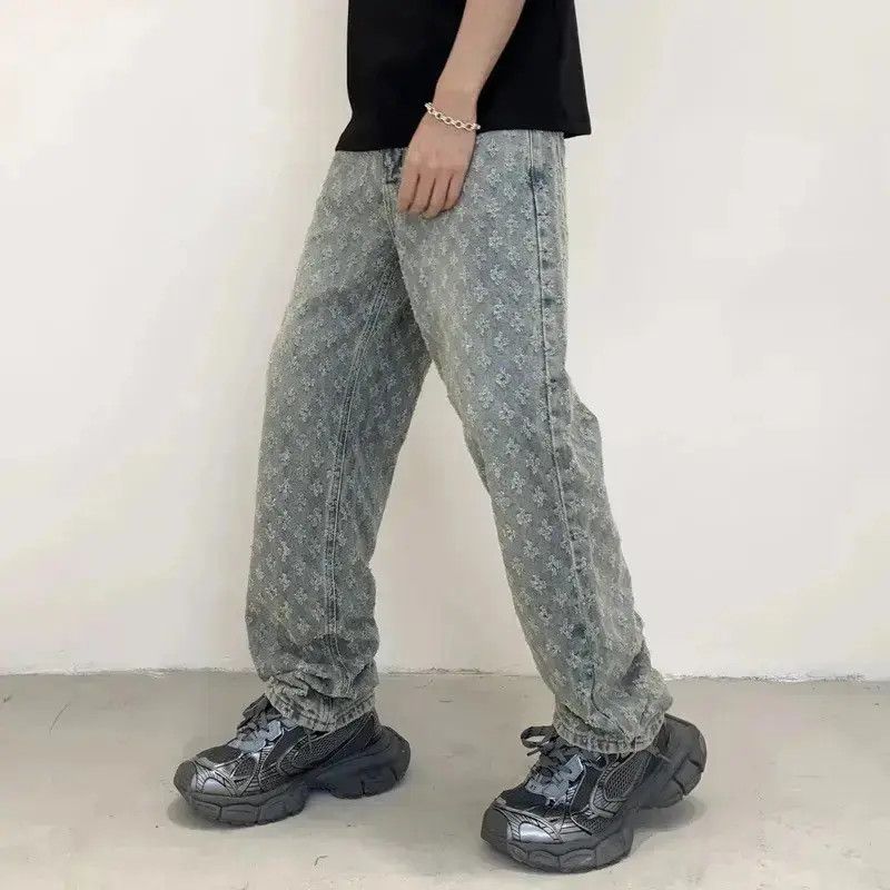 Japanese Brand Streetwear Design Cross Straight Jeans Pants y2k Size US 32 / EU 48 - 6 Thumbnail