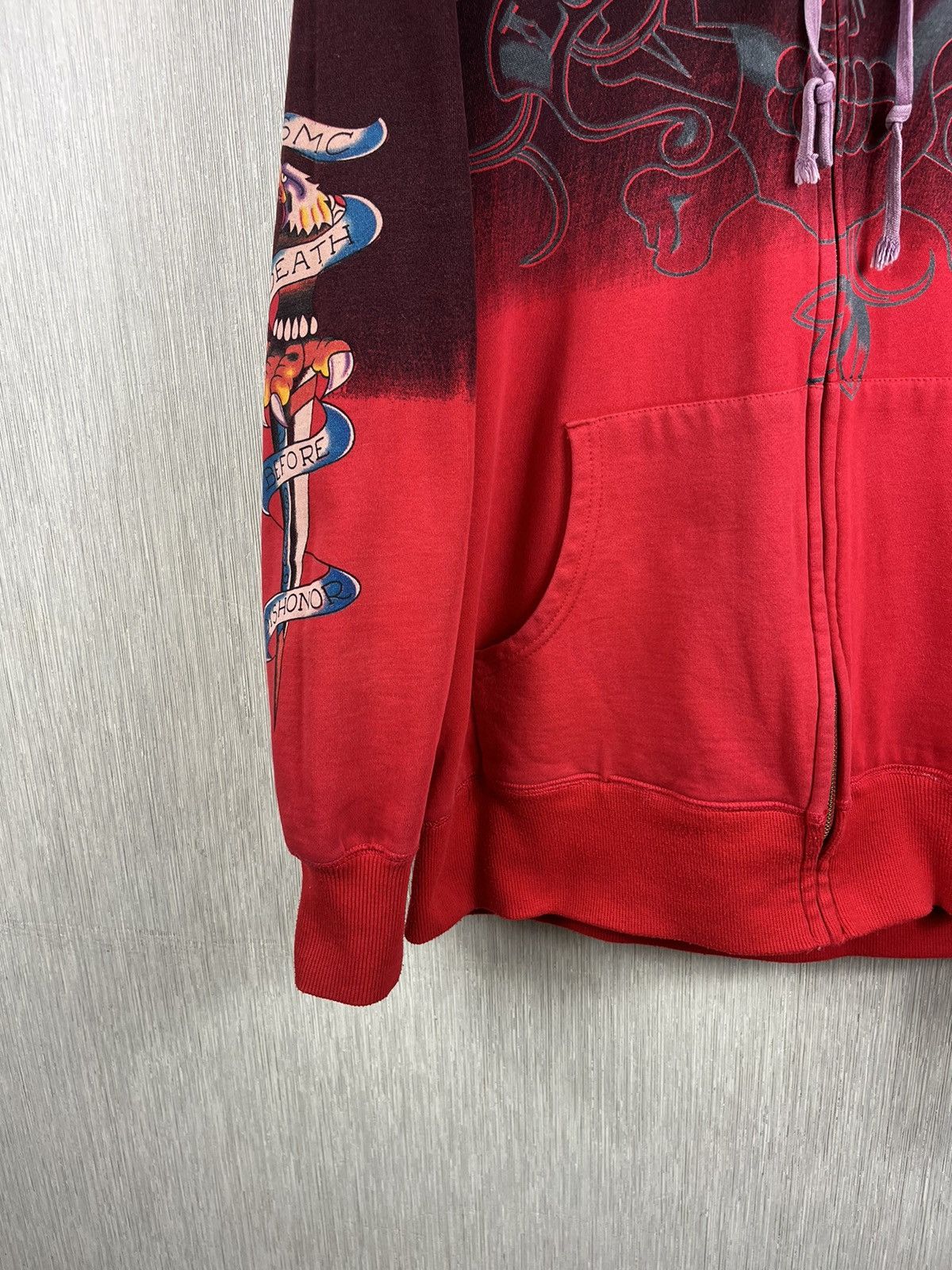 Christian Audigier × Ed Hardy × Vintage Vintage Ed Hardy Christian Audigier y2k zip hoodie ombre Size US L / EU 52-54 / 3 - 7 Thumbnail