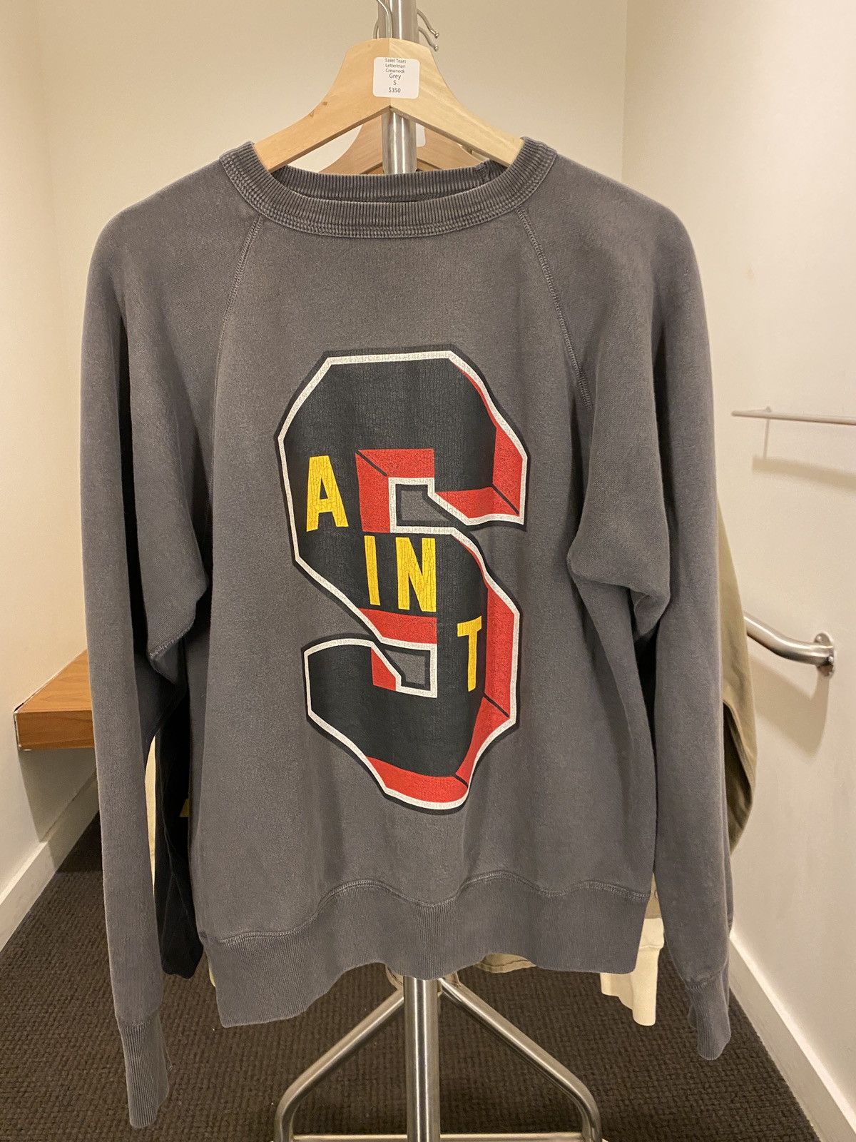 image of Denim Tears Letter Crewneck S in Grey, Men's (Size Small)