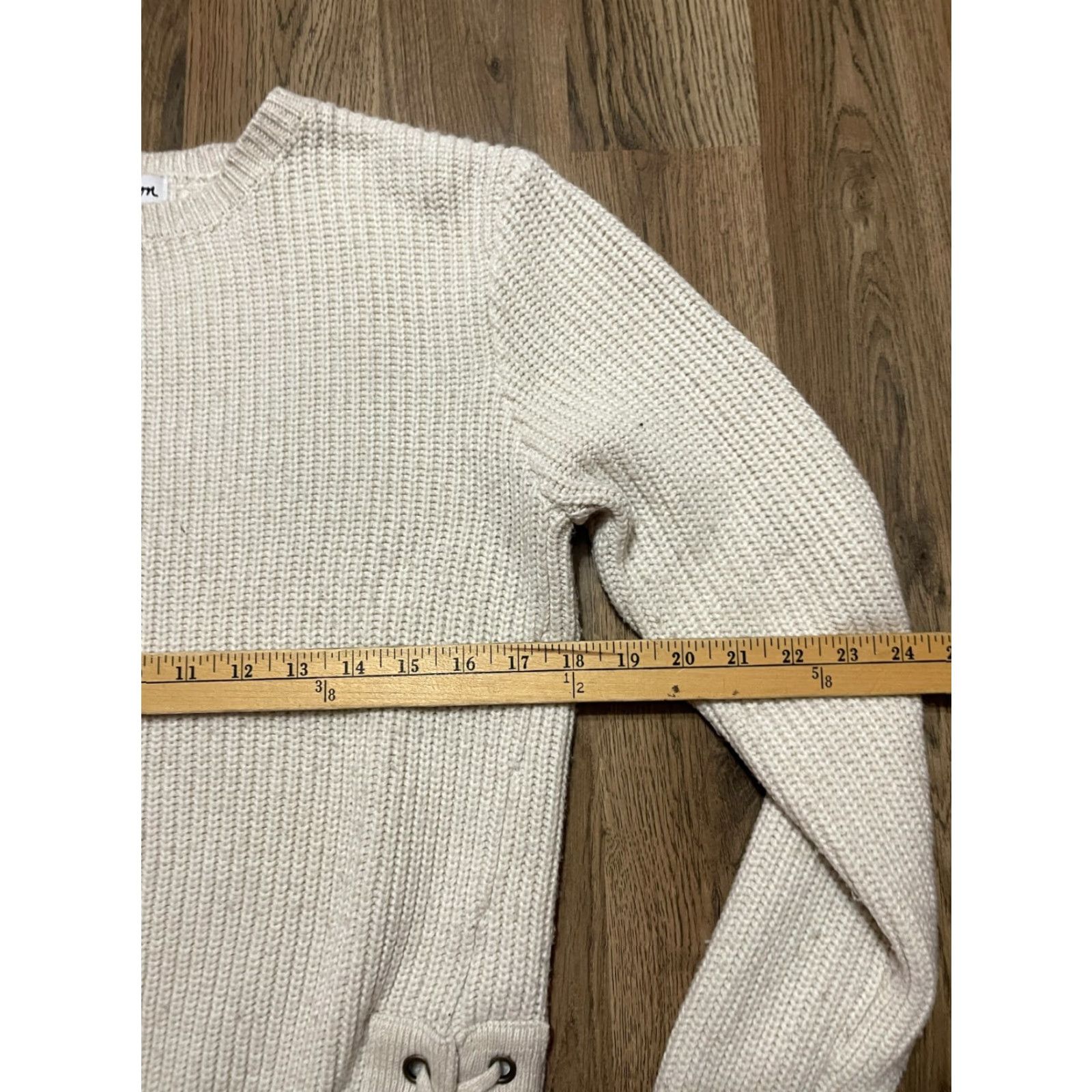 Madison Madison & Berkeley Sweater Women L Ivory Knit Pullover Crew Neck Side Ties Size L / US 10 / IT 46 - 6 Thumbnail