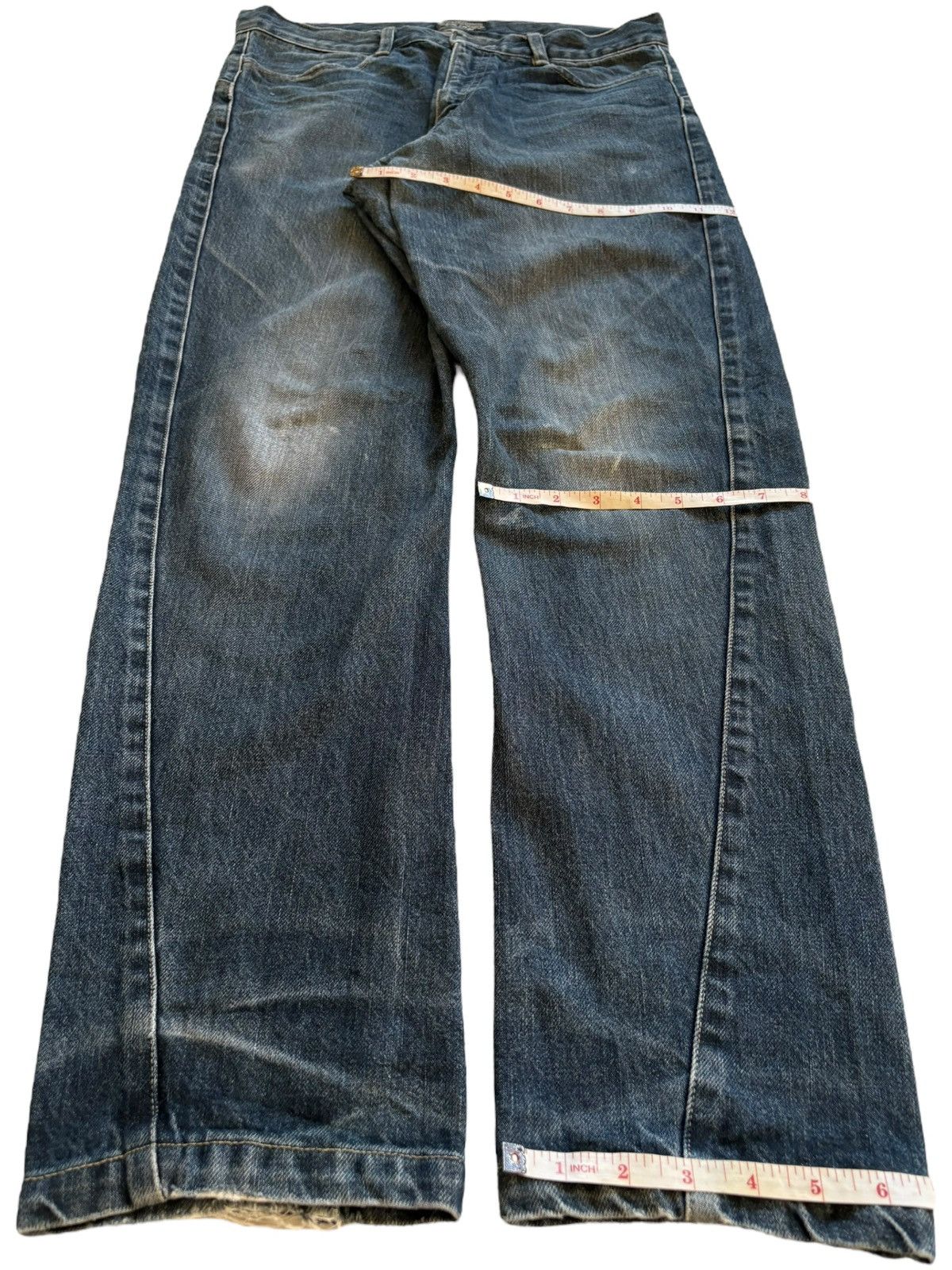 Japanese Brand × Number (N)ine Vintage Japanese Brand Mud Wash Spiral Leg Jeans Size US 32 / EU 48 - 14 Thumbnail