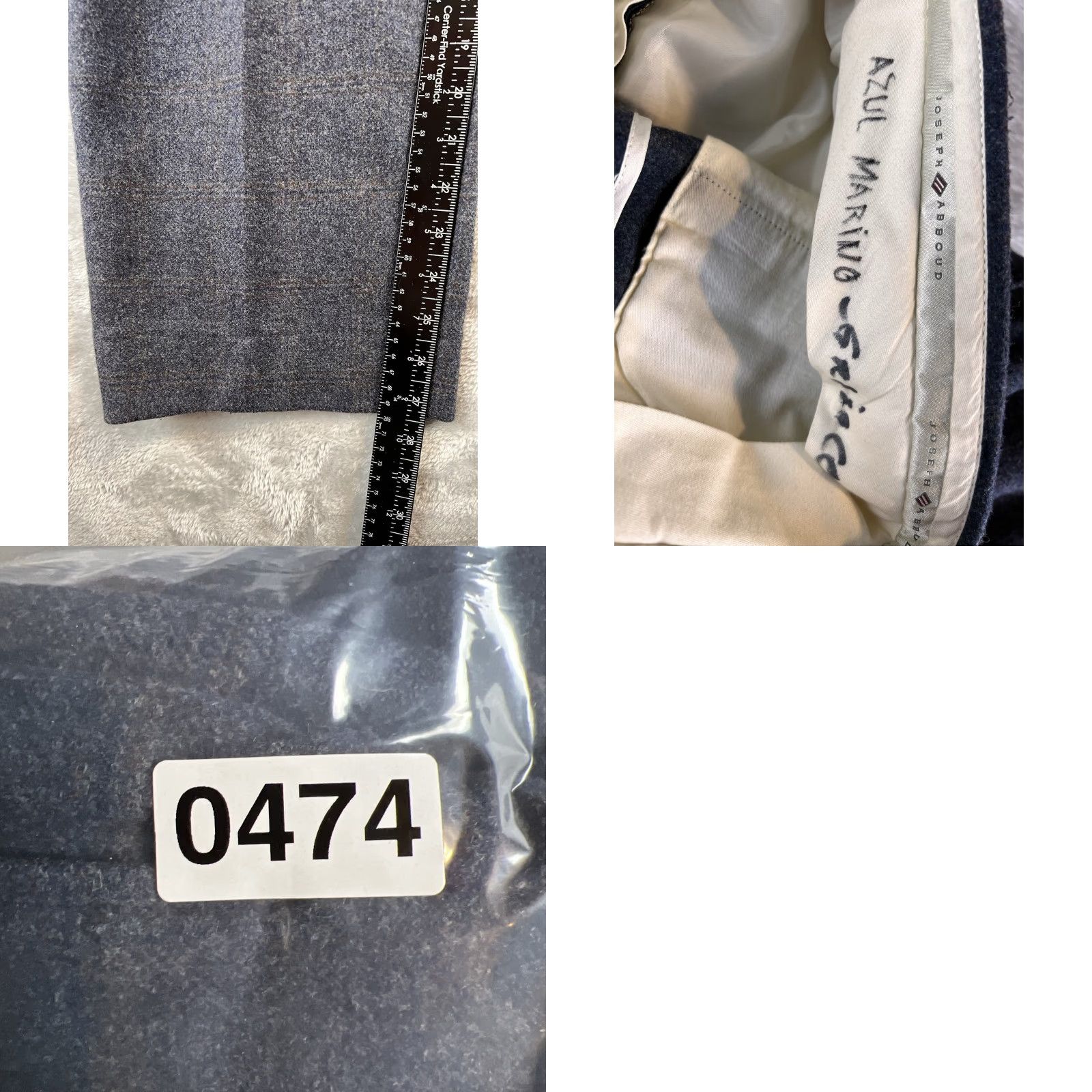Joseph Abboud VINTAGE Joseph Abboud Pants Mens 33 Regular Wool Plaid Gray 90s Preppy Dress Front Zipper Button Cadet Gray Possible 27.5 Inseam Mens Size US 33 - 8 Thumbnail