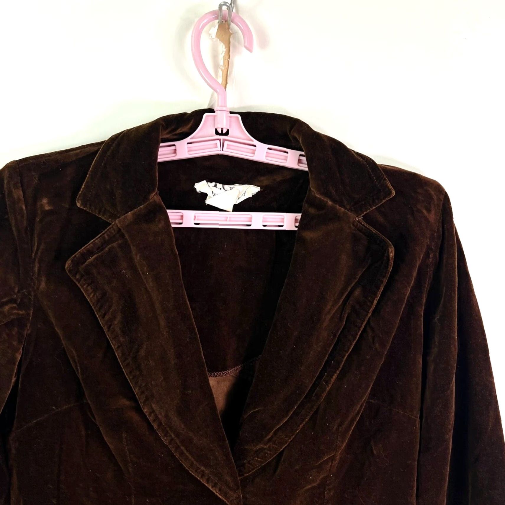 Velour VINTAGE JTG Western Blazer Jacket Womens Size 8 Brown Velour Classic Fit Size M / US 6-8 / IT 42-44 - 3 Thumbnail