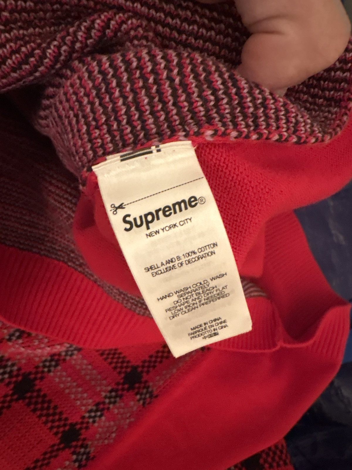 Supreme Supreme Plaid Knit S/S Polo SS24 Red | Grailed