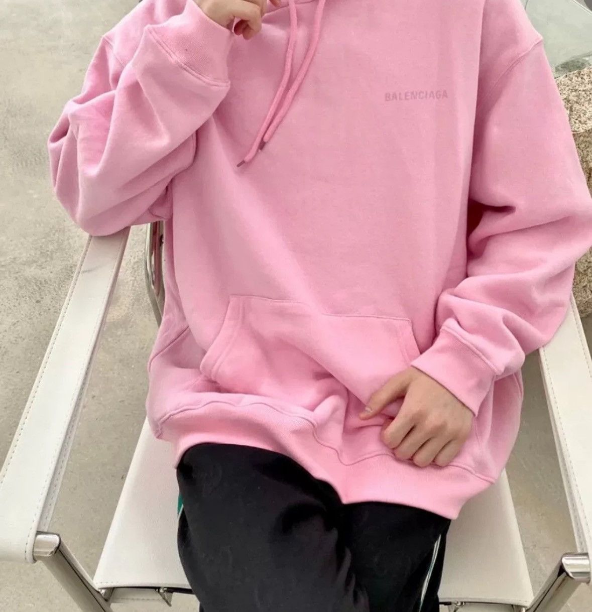 Balenciaga Balenciaga Pink Embroidered Letter Hoodie2412-Nextarrow Size US XS / EU 42 / 0 - 6 Thumbnail
