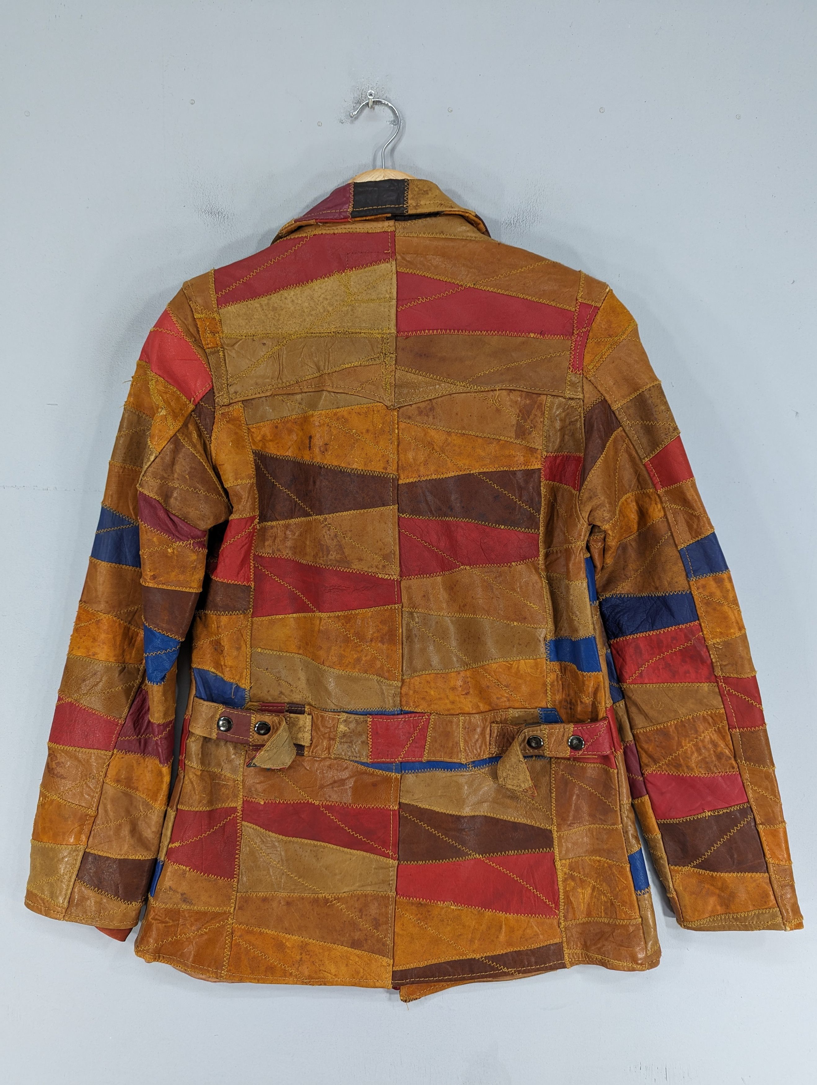 Vintage 🔥RARE🔥Vintage Unbrand Patchwork Leather Jacket Size XS / US 0-2 / IT 36-38 - 15 Thumbnail