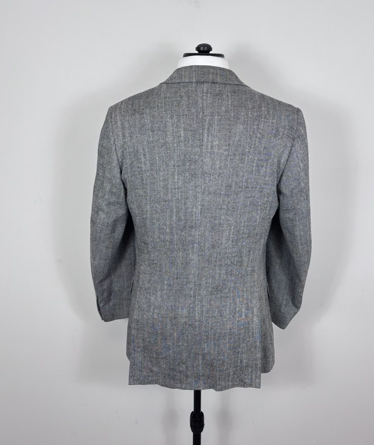 Ermenegildo Zegna Ermenegildo Zegna Soft Grey Textured Silk Blazer Jacket Size 44R - 9 Thumbnail
