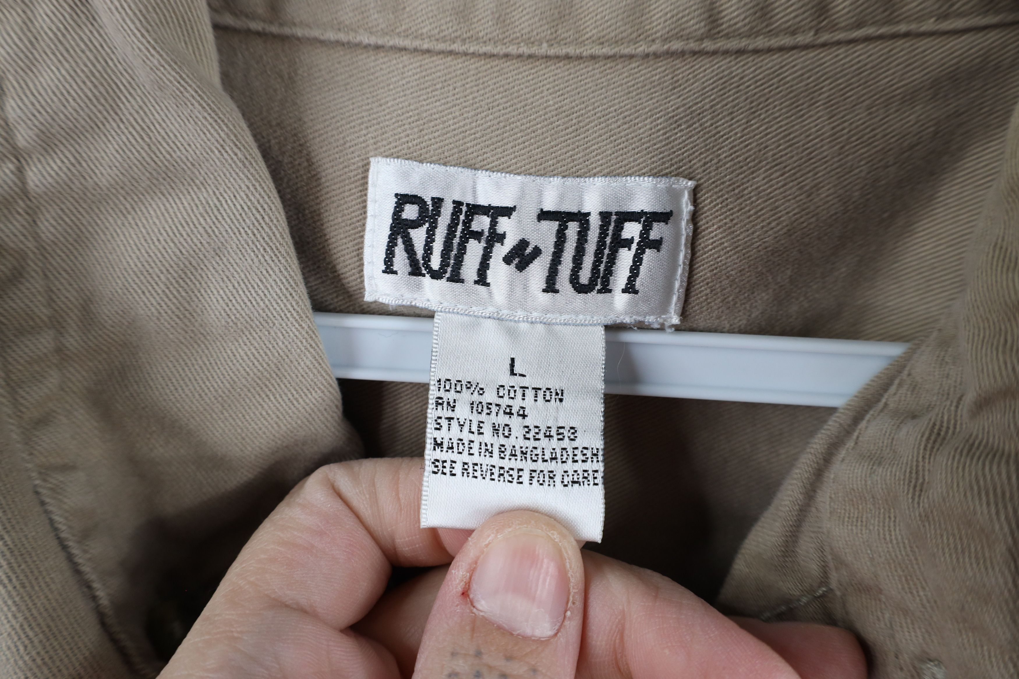 Vintage Vintage 90s Streetwear Twill Collared Button Down Shirt Size US L / EU 52-54 / 3 - 7 Thumbnail