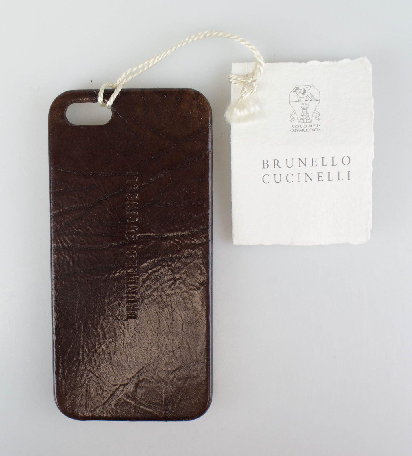 Brunello Cucinelli Brunello Cucinelli Brown Leather Iphone Case Size ONE SIZE - 1 Thumbnail