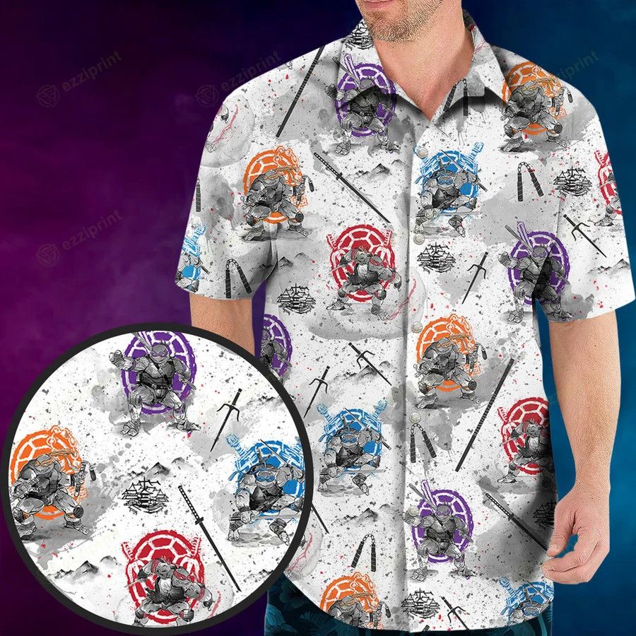 Other TMNT CHARACTERS SUMI-E PATTERN HAWAIIAN SHIRT Size US L / EU 52-54 / 3 - 1 Thumbnail