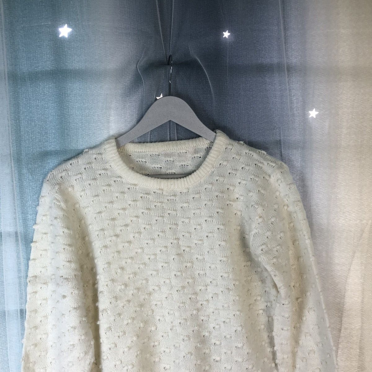 Homespun Knitwear × Japanese Brand Japanese Brand White Shag Knitwear #7406 Size S / US 4 / IT 40 - 2 Thumbnail