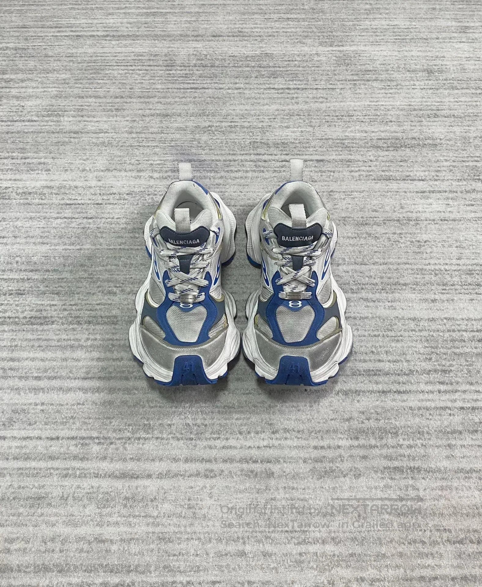 Balenciaga Balenciaga White Blue Thick Sole Dad Sneakers. Size US 8 / EU 41 - 1 Thumbnail
