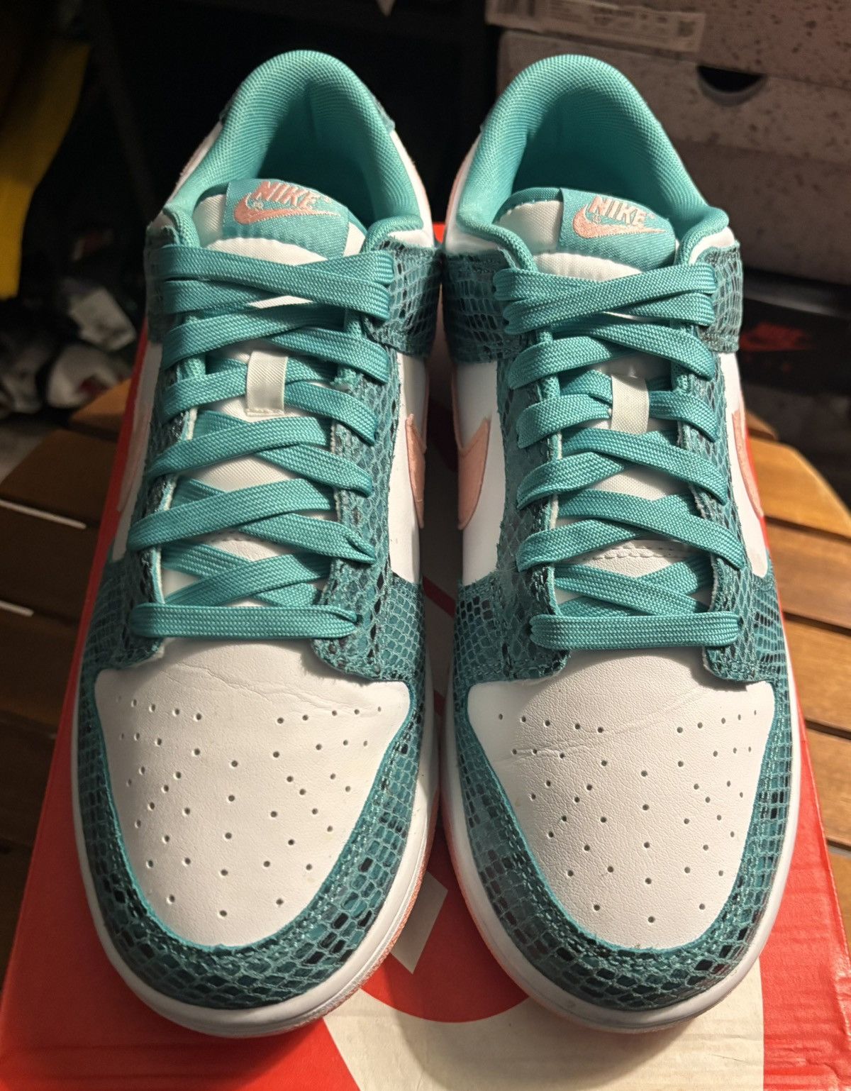 Nike Nike Dunk Low Retro Snakeskin Washed Teal Size US 10.5 / EU 43-44 - 4 Thumbnail