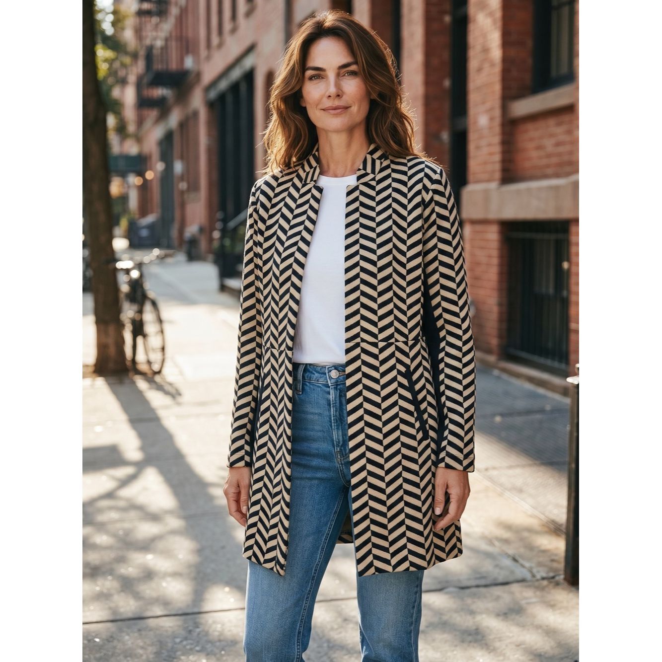 Chicos Chico's Chevron Open Front Cardigan Size 3 US XL Size XL / US 12-14 / IT 48-50 - 1 Thumbnail