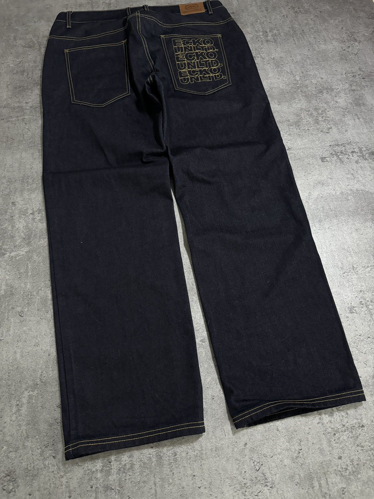 Ecko Unltd. × Japanese Brand × Rap Tees Ecko Unltd. by Marc Ecko Vintage Baggy Jeans Denim Logo Rap Size US 36 / EU 52 - 4 Thumbnail