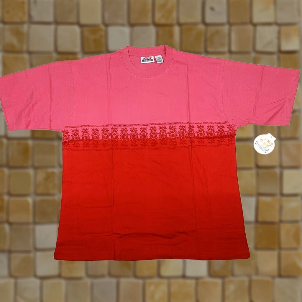 Pinko VTG 90s Pink Tribal Tie-Dye Men's XL Hawaiian Aztec Sports T Shirt Navy? Size US XL / EU 56 / 4 - 1 Thumbnail