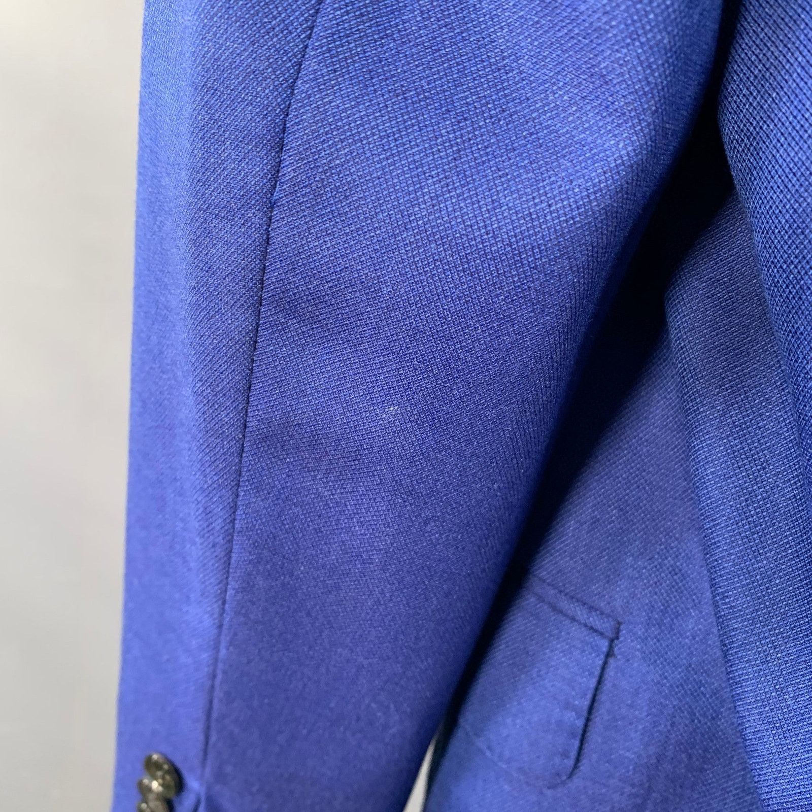 Hickey Freeman Size 44 Regular Blue Wool Silk Notch Lapel Sport Coat Size 44R - 5 Thumbnail