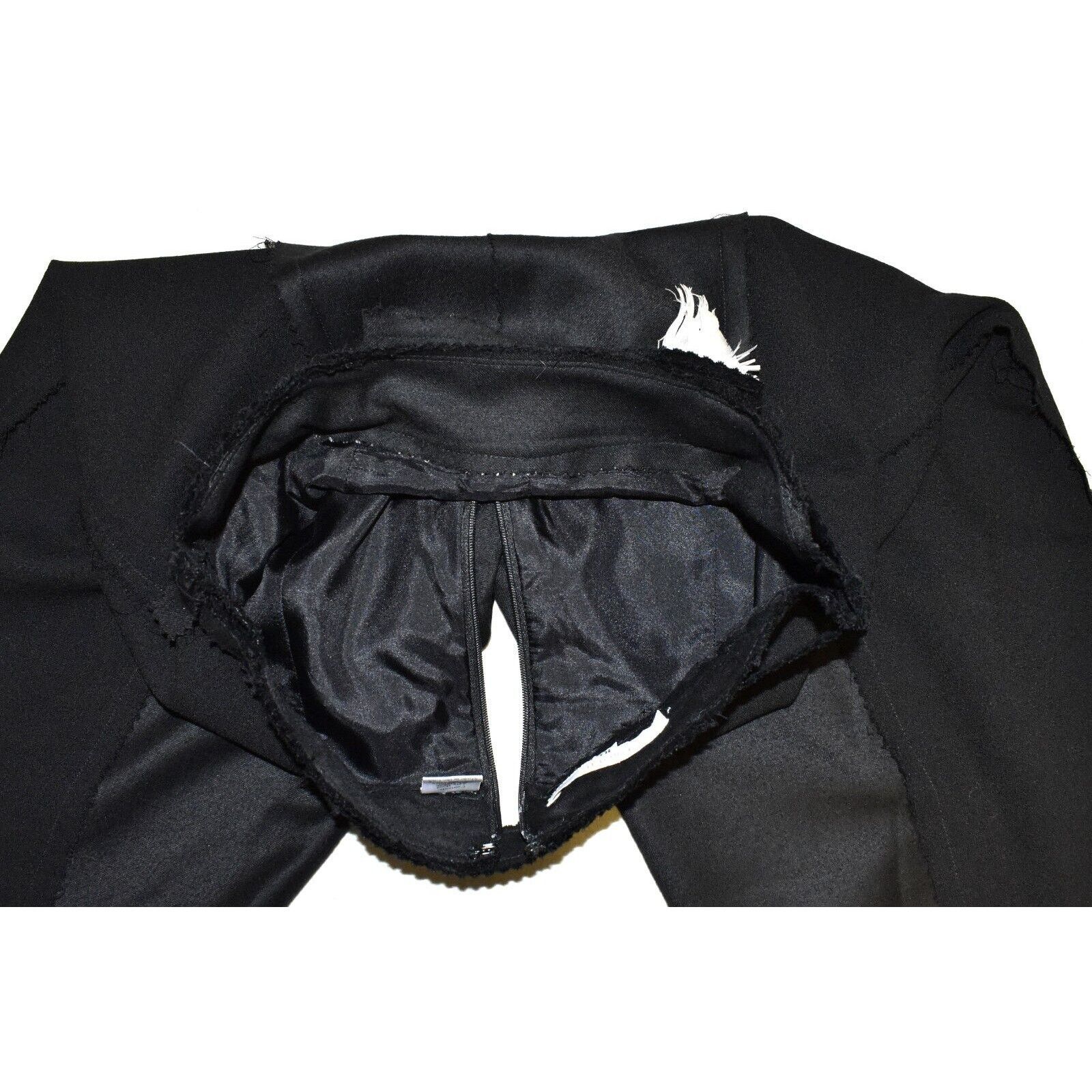 Rodarte B0 RODARTE Black Feather Contrast Panel Trouser Pants Sz 10 Size 29" - 6 Thumbnail