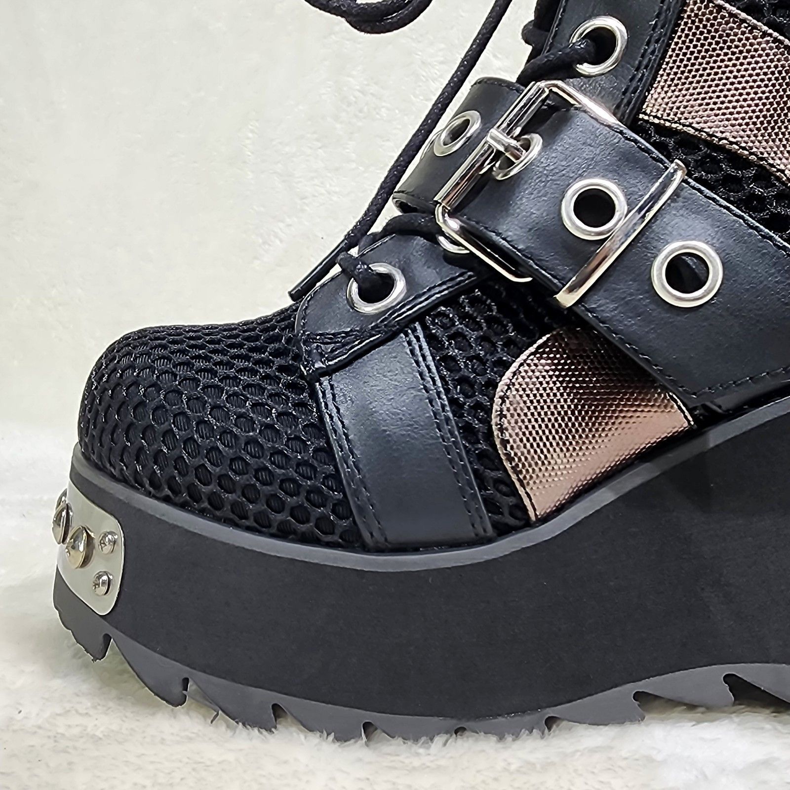 Demonia Cult DEMONIA Scene 50 Platform Goth Punk Ankle Boots Size US 6 / IT 36 - 8 Thumbnail