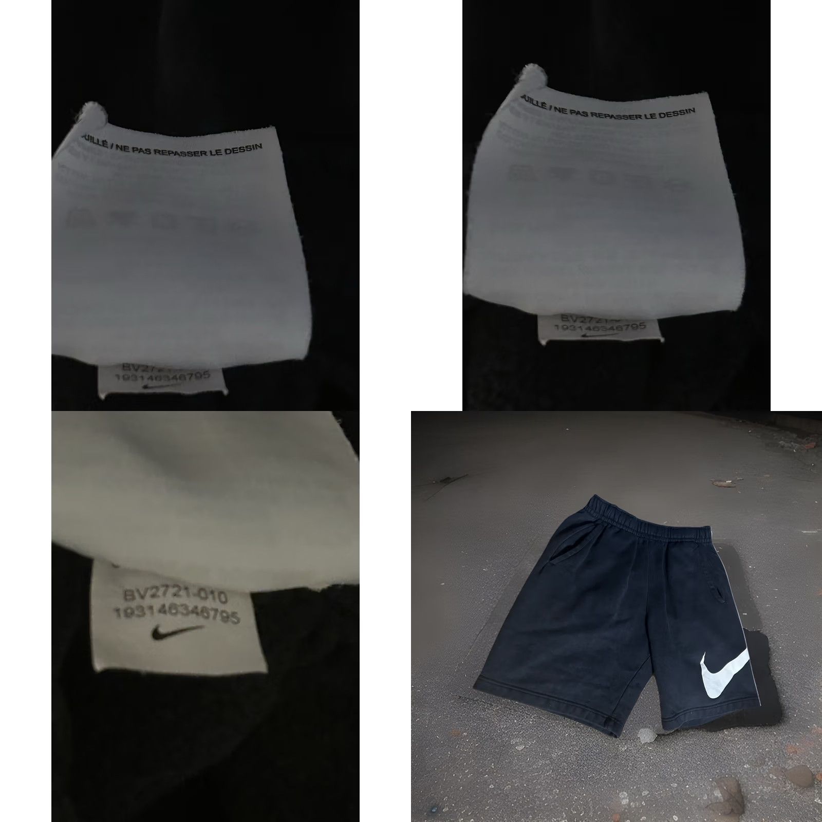 Nike Nike Club Fleece Shorts Men Small Black Big White Swoosh BV2721-010 Pockets - Sport Mens Size US 29 - 10 Thumbnail