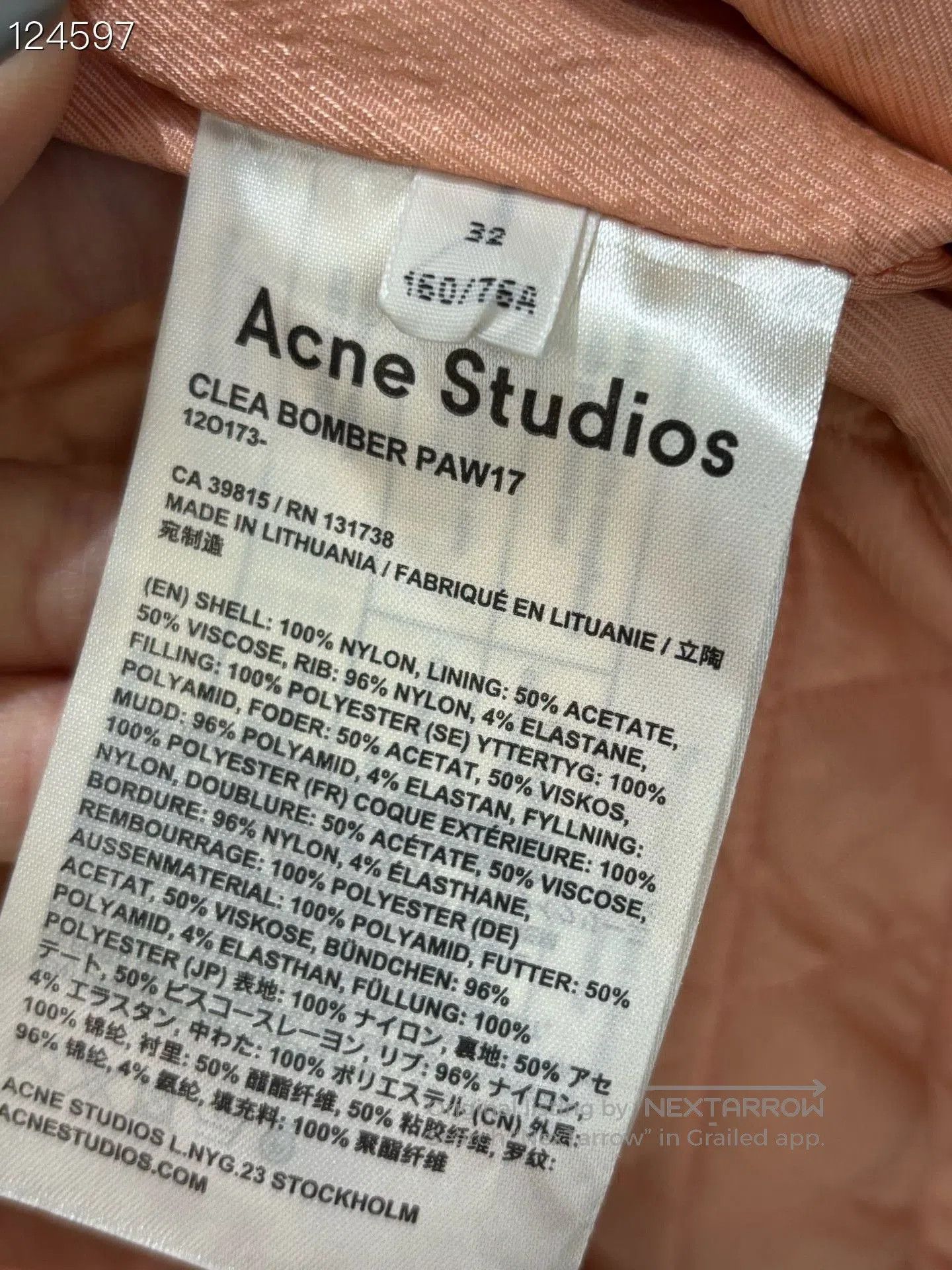 Acne Studios Acne Studios Gray Aviator Cotton Jacket. Size US M / EU 48-50 / 2 - 4 Thumbnail