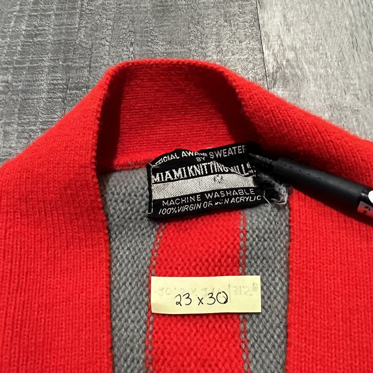 Vintage VTG Miami Knitting Mills 1960s Red Striped Grunge Cardigan Size US XL / EU 56 / 4 - 4 Thumbnail