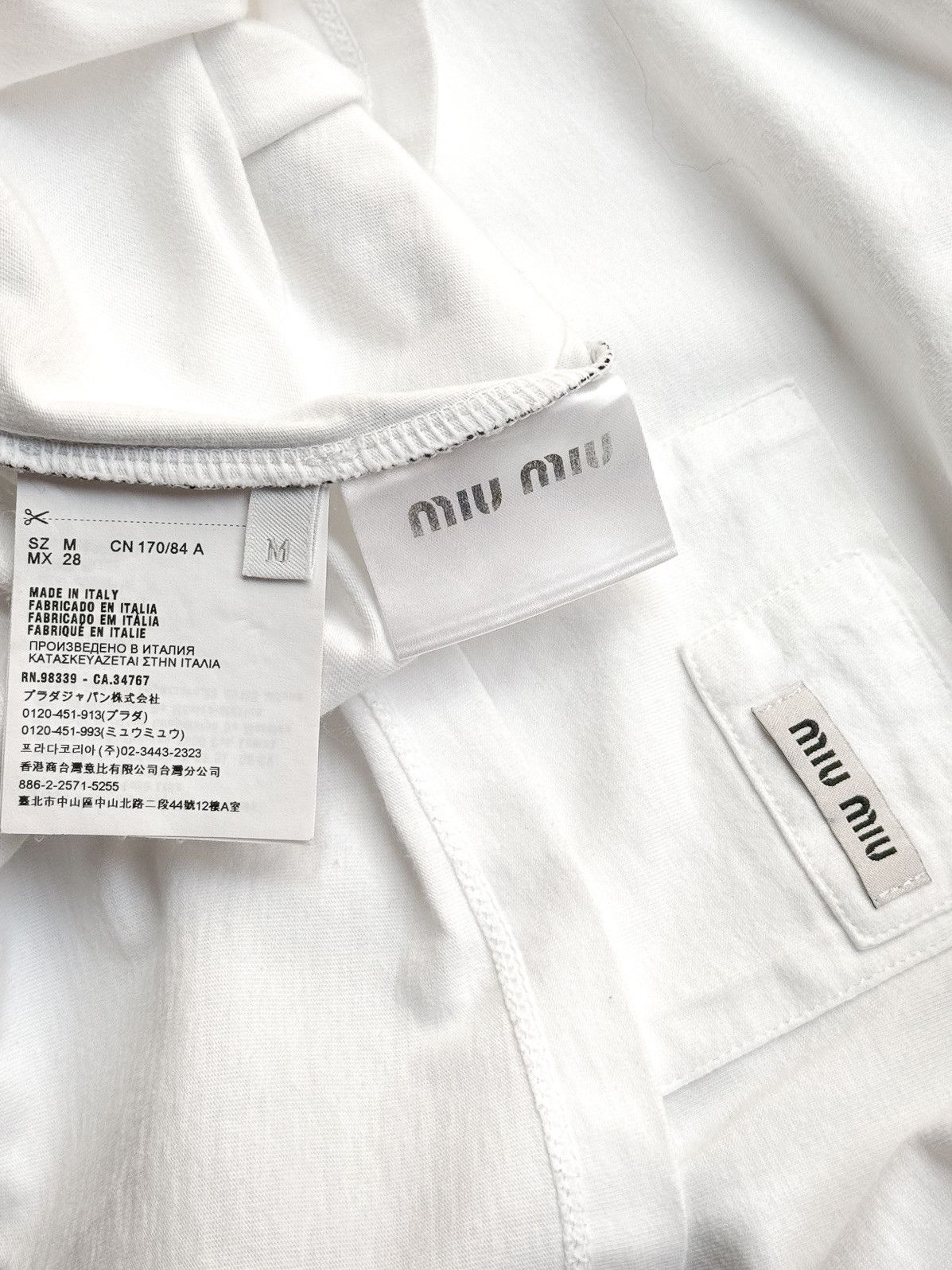 Miu Miu Miu Miu 2018 White T-shirt with Logo Detail Size M / US 6-8 / IT 42-44 - 10 Thumbnail