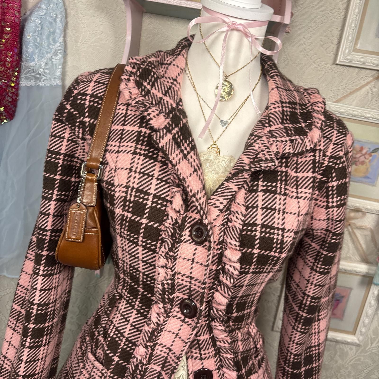 Other y2k pink and brown ruffle plaid jacket Size M / US 6-8 / IT 42-44 - 4 Thumbnail