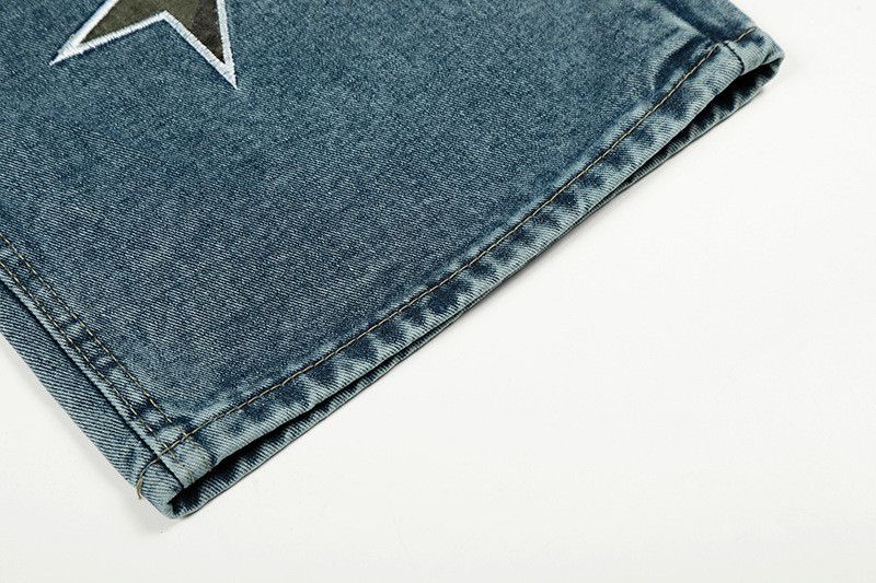Japanese Brand American retro embroidered star scimitar washed jeans Size US 32 / EU 48 - 5 Thumbnail