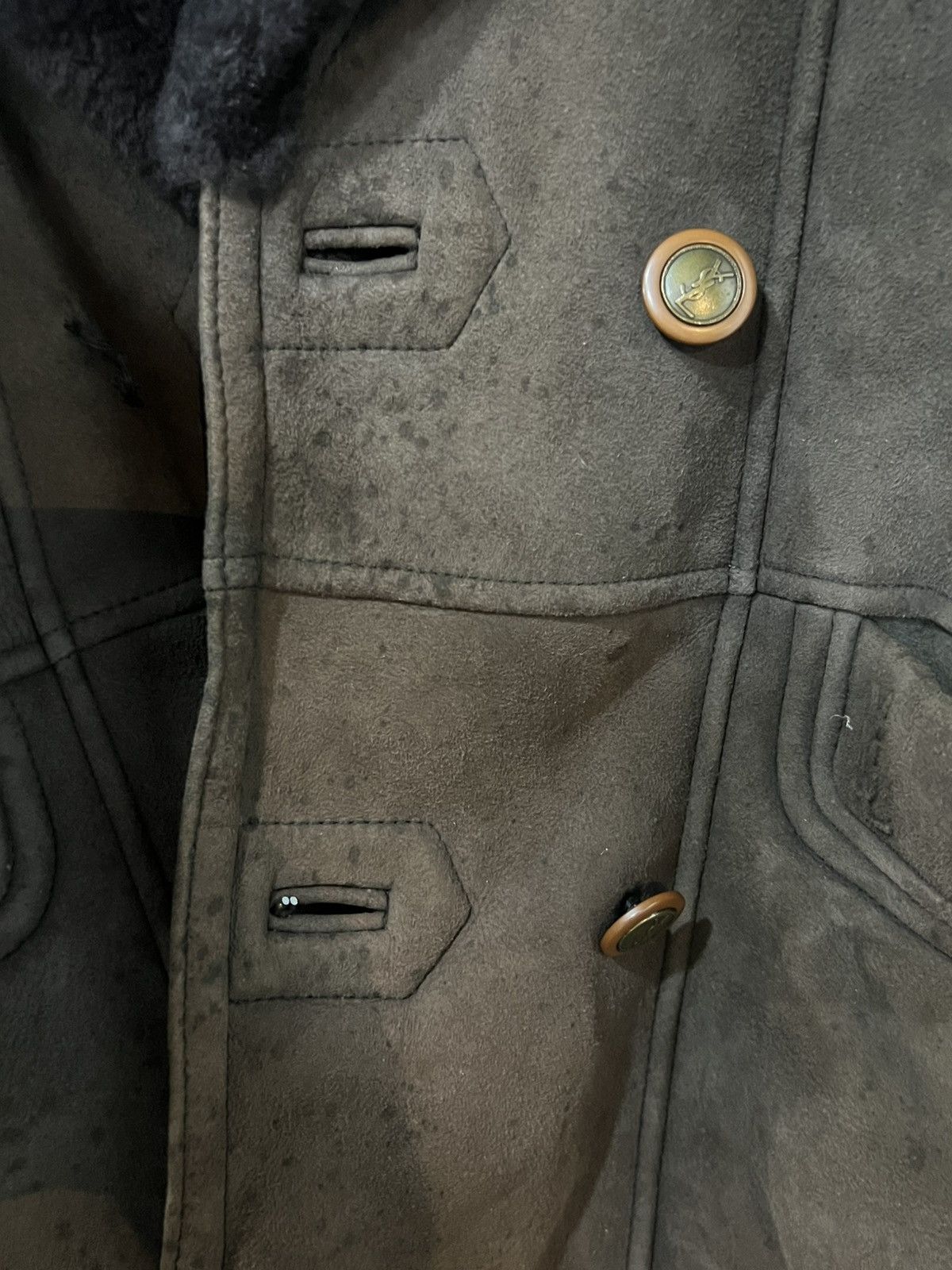Vintage × Yves Saint Laurent YSL Yves Saint Laurent Shearling Sheepskin Coat Jacket Size US M / EU 48-50 / 2 - 6 Thumbnail