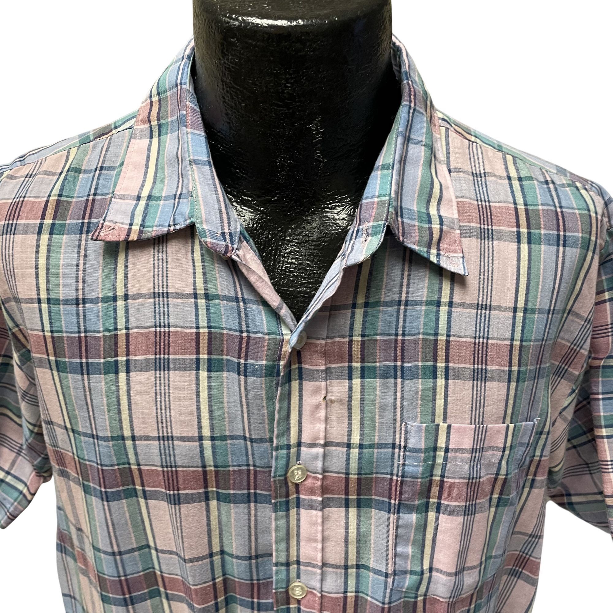 McGregor Vtg McGregor Contemporary Pastel Blue Pink Madras Shirt Size US L / EU 52-54 / 3 - 2 Thumbnail