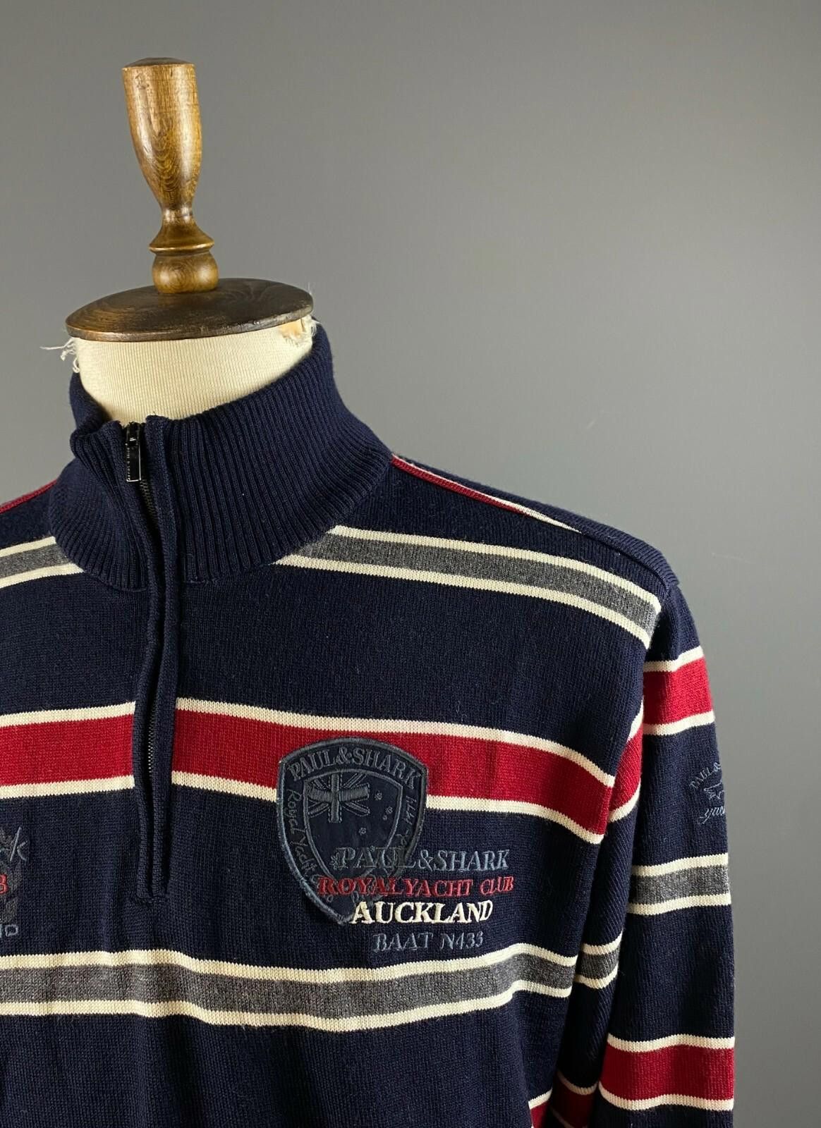Paul & Shark Paul & Shark Yachting Cool Touch Blue Stripe Jumper Size L Size US L / EU 52-54 / 3 - 3 Thumbnail