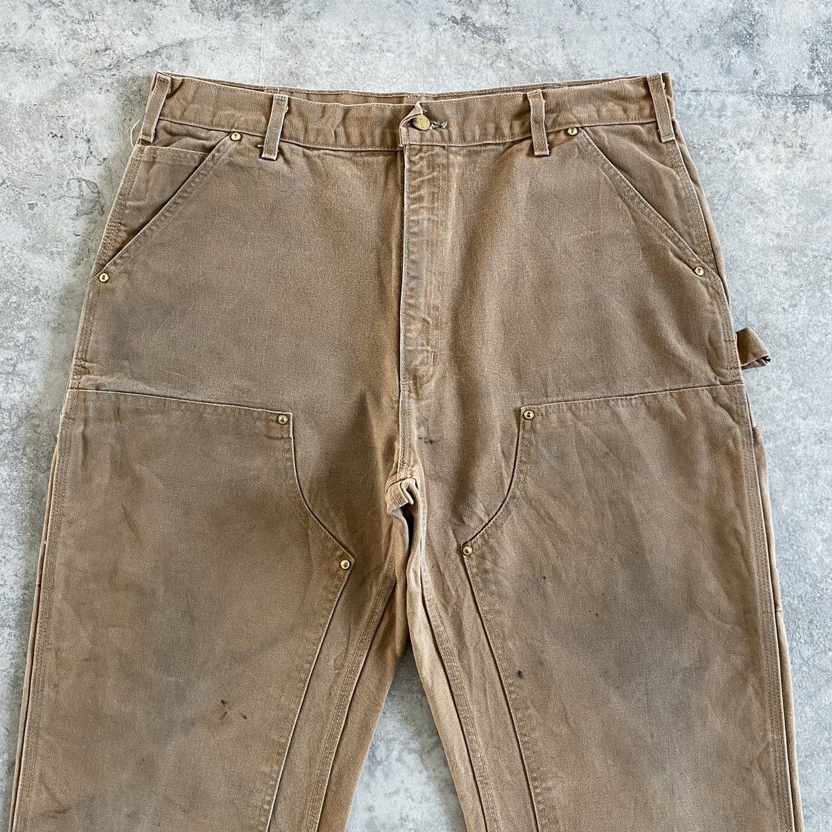 Carhartt VTG Carhartt Double Knee Faded Dirty Carpenter Work Pants Size US 35 - 7 Thumbnail