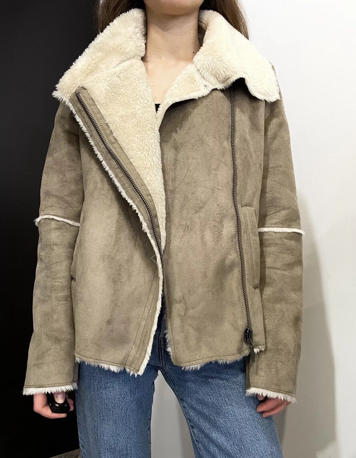 United Colors Of Benetton United Colors Of Benetton Faur Faux Shearling y2k Jacket Size M / US 6-8 / IT 42-44 - 3 Thumbnail