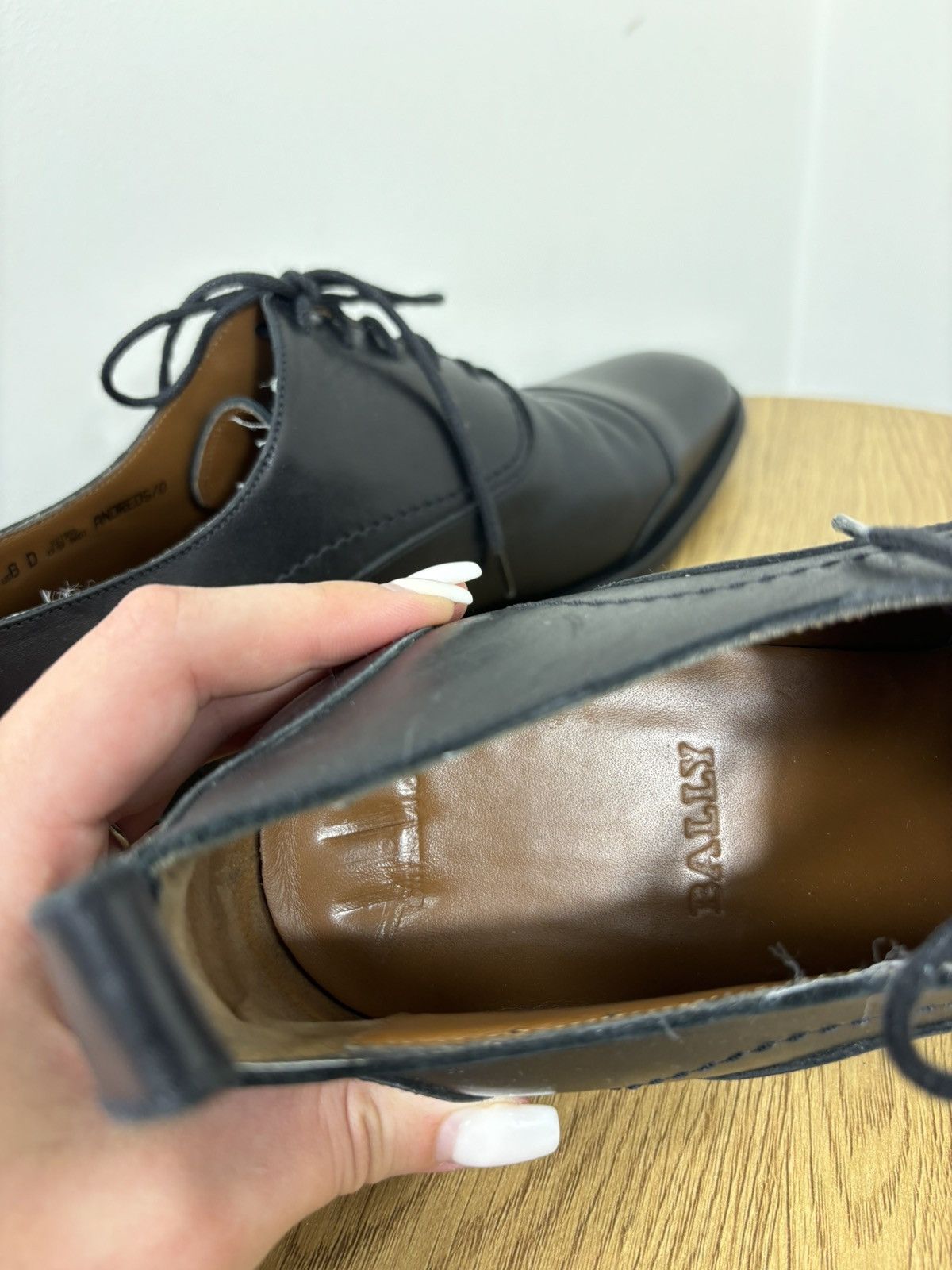 Bally Bally Andreos Men’s Cap Toe Dress Black Leather Derby Shoes Size US 8 / EU 41 - 17 Thumbnail