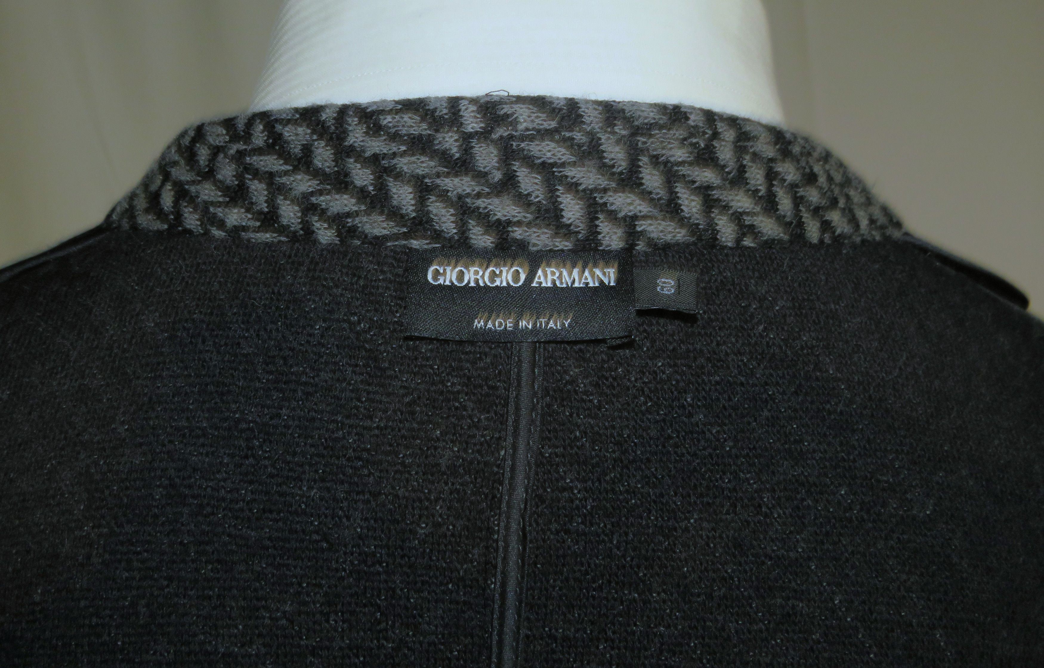 Giorgio Armani Black Label Gray Geometric Recent Sweater Jacket 50 Size 50R - 13 Thumbnail