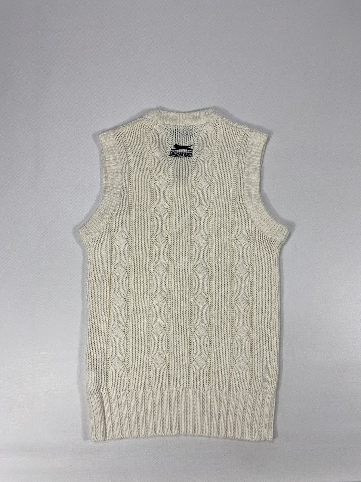 Vintage 🔥LASTDROP🔥 Slazenger Cozy Cable Knit School Vest Sweater Size S / US 4 / IT 40 - 9 Thumbnail