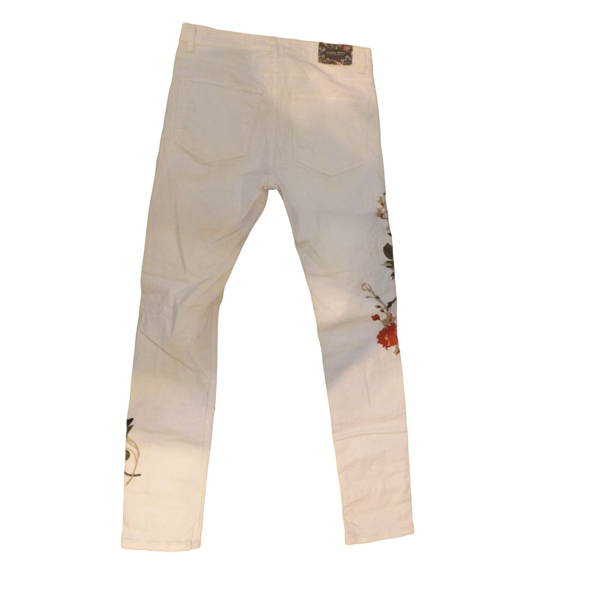 Zara Zara Man Jeans Sz 30 Sport Department White Floral Straight Size US 30 / EU 46 - 7 Thumbnail