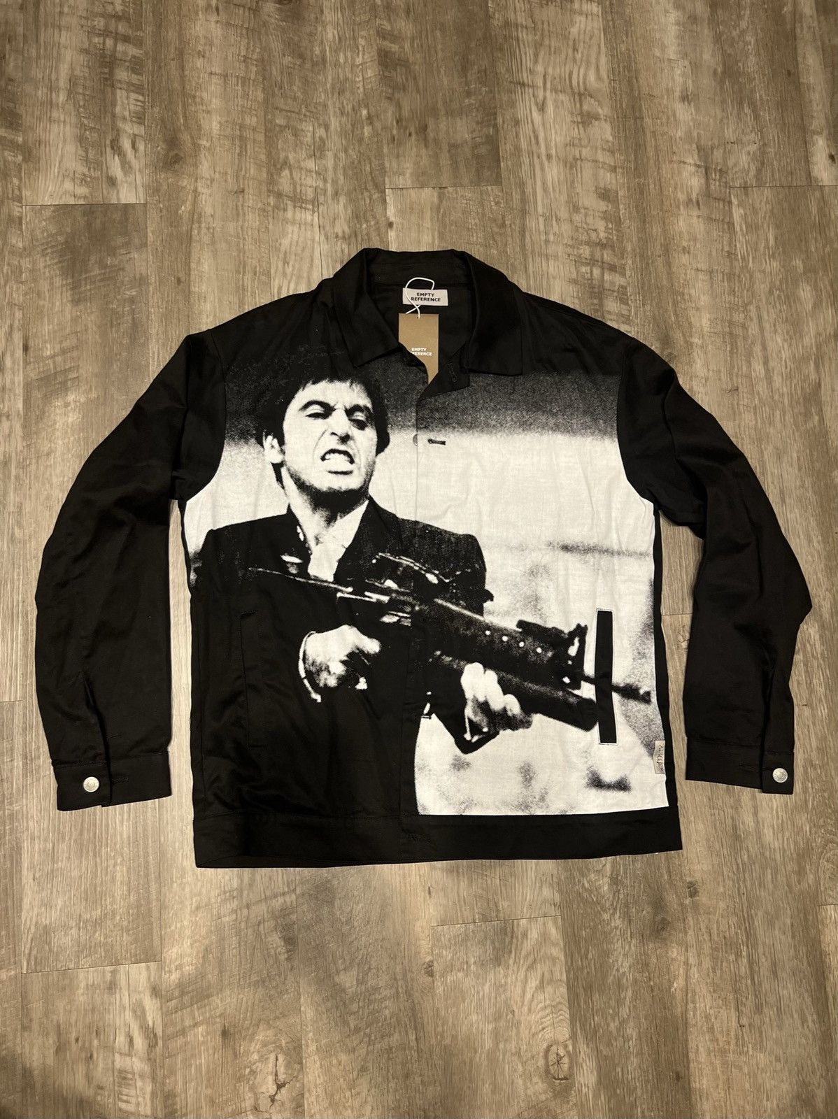 Tony Montana Suit Black Pinstripes Pattern Scarface Suit
