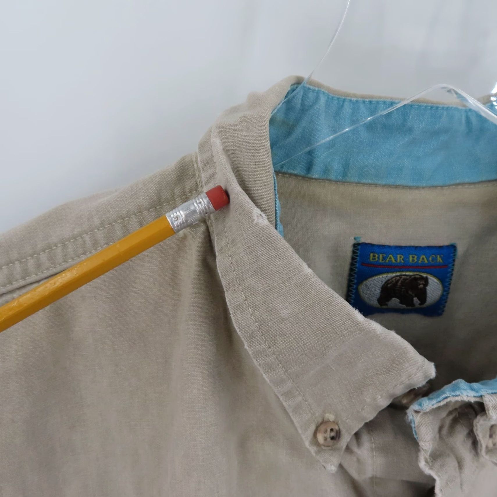 Vintage VINTAGE Bear Back Shirt Men 2XL Beige Cotton Button-Up Short Sleeve Collared Top Top VTG Size US XXL / EU 58 / 5 - 3 Thumbnail