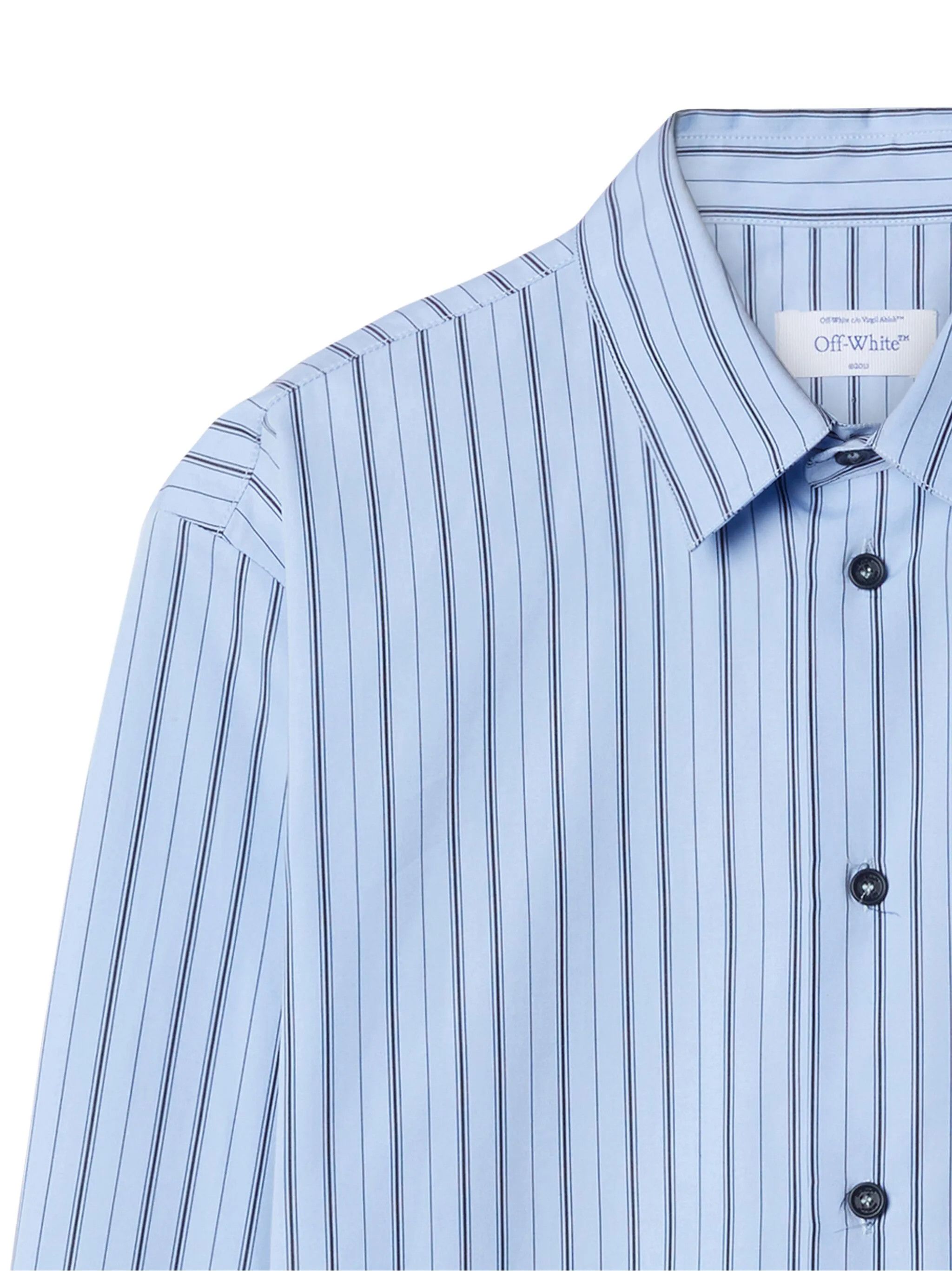 Off-White o1y0325 Logo Striped Shirt in Blue Size US L / EU 52-54 / 3 - 3 Thumbnail