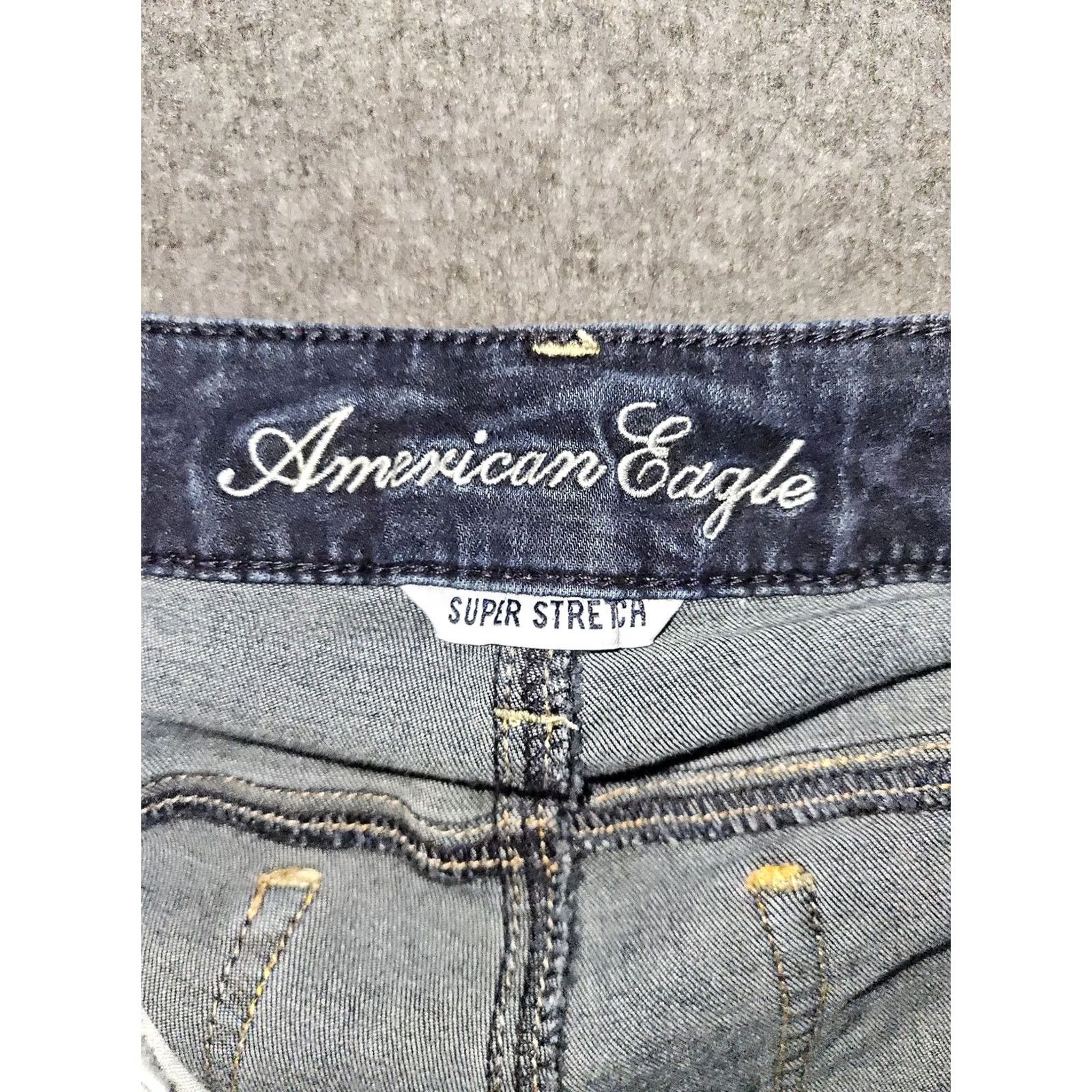 Vintage VINTAGE American Eagle Jeans Womens 2 Short Blue Skinny Super Stretch Denim Pants Size 26" / US 2 / IT 38 - 5 Thumbnail