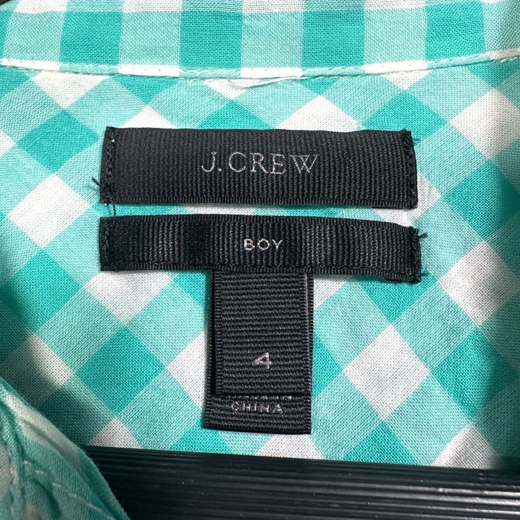 J.Crew J Crew Womens Shirt Green Gingham Check Cotton Stretch Long Sleeve Button Size 4 Size S / US 4 / IT 40 - 6 Thumbnail